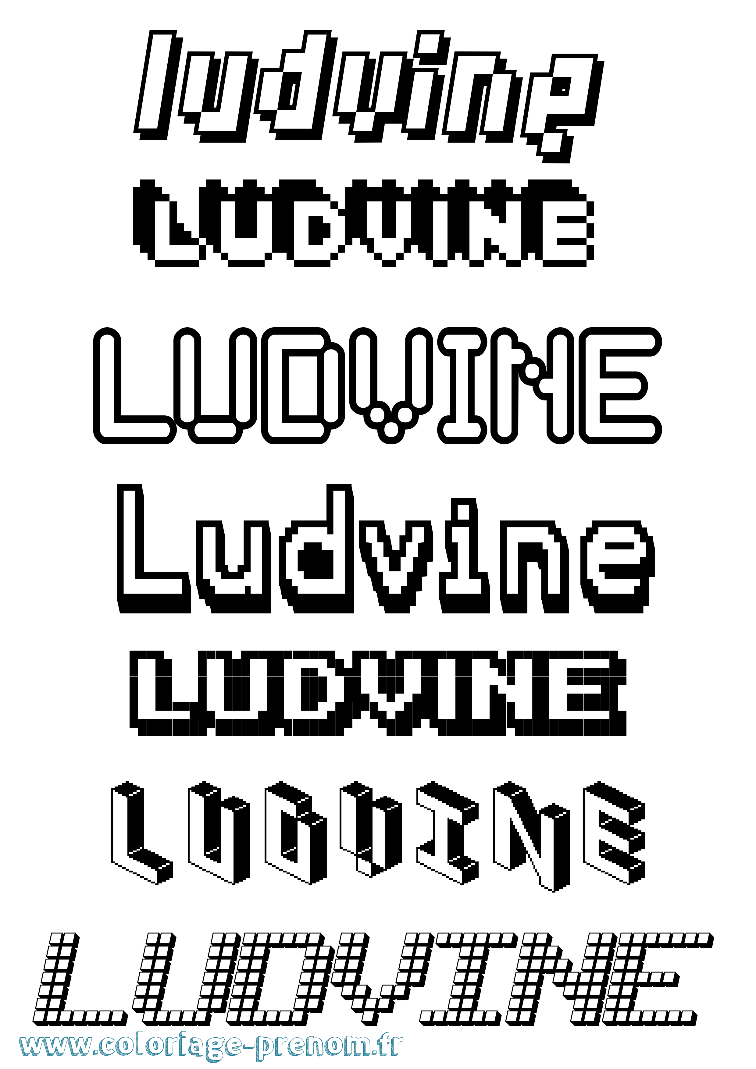 Coloriage prénom Ludvine Pixel