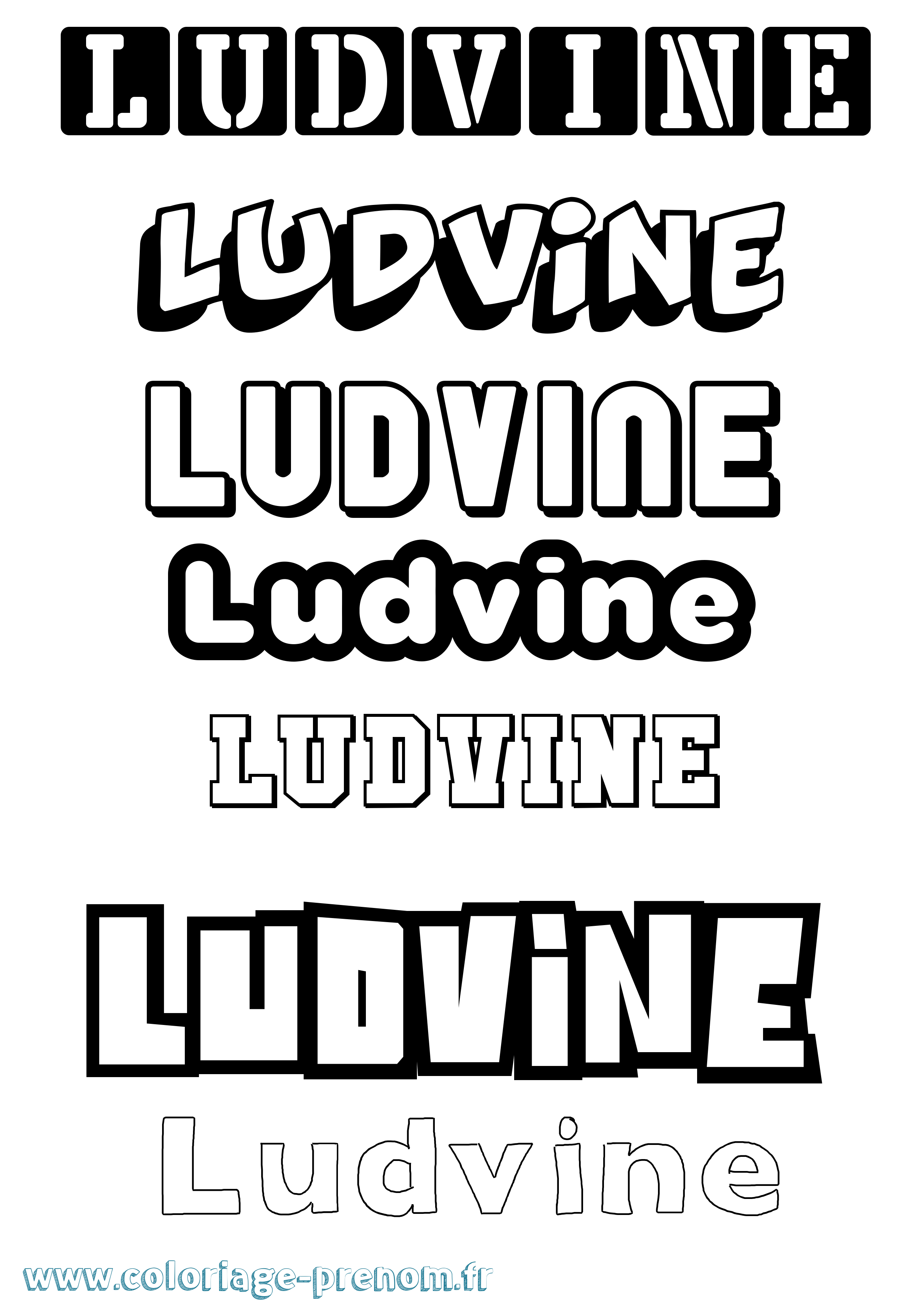 Coloriage prénom Ludvine Simple