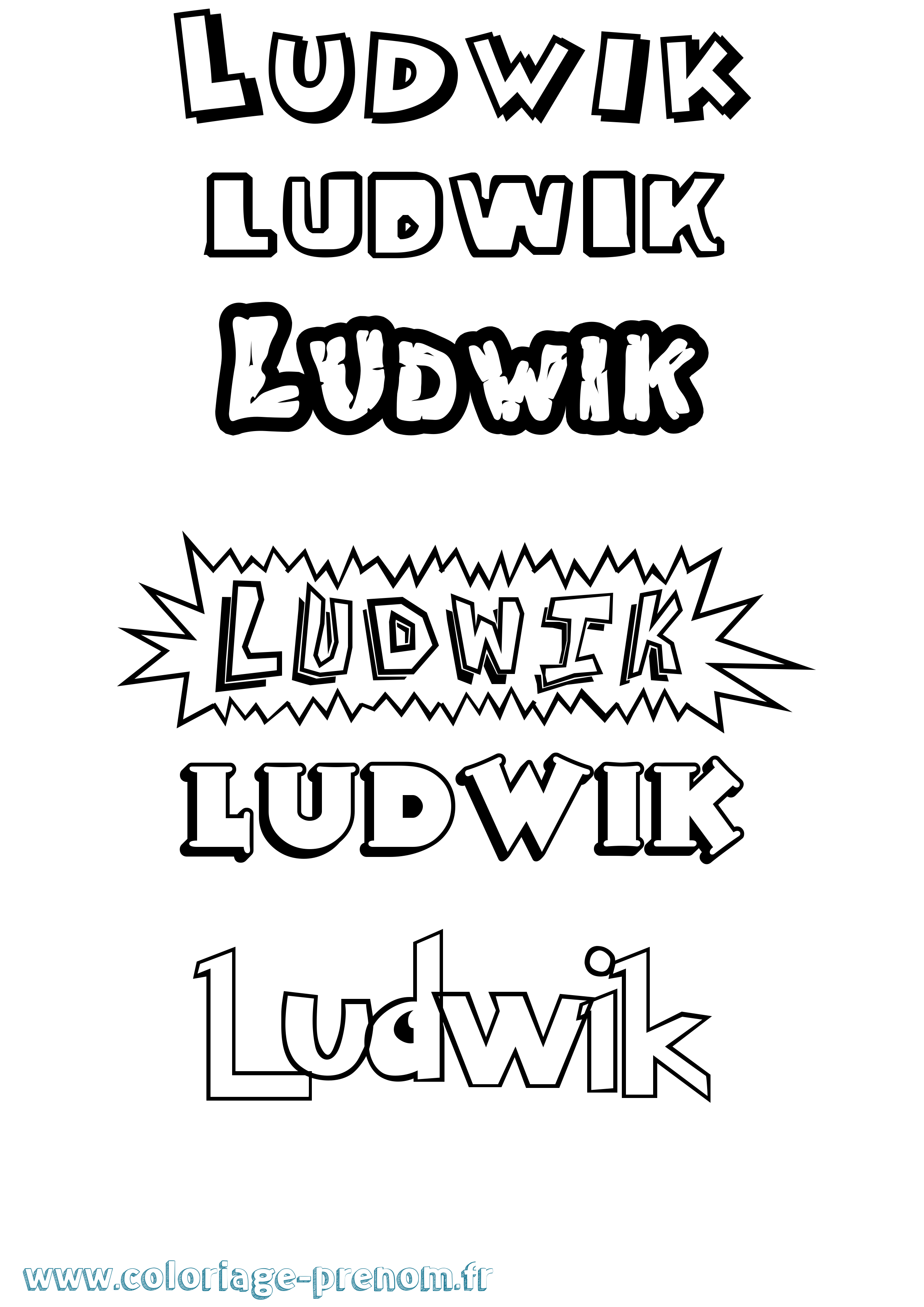 Coloriage Ludwik Dessin Animé Coloriage prénom Ludwik Dessin Animé