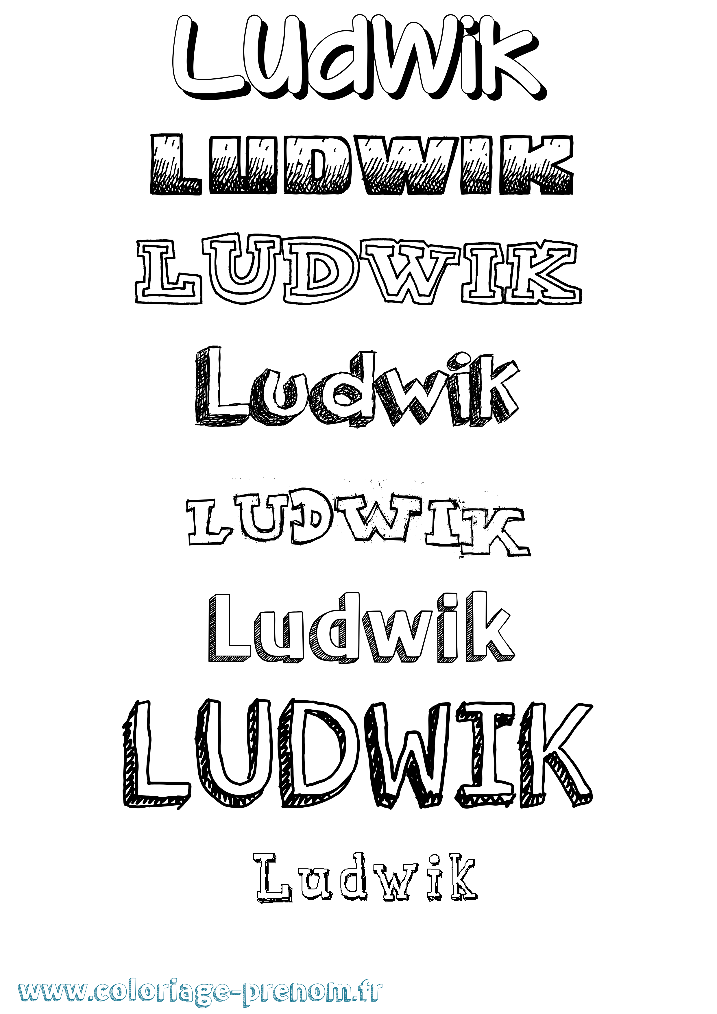 Coloriage Ludwik Dessiné Coloriage prénom Ludwik Dessiné
