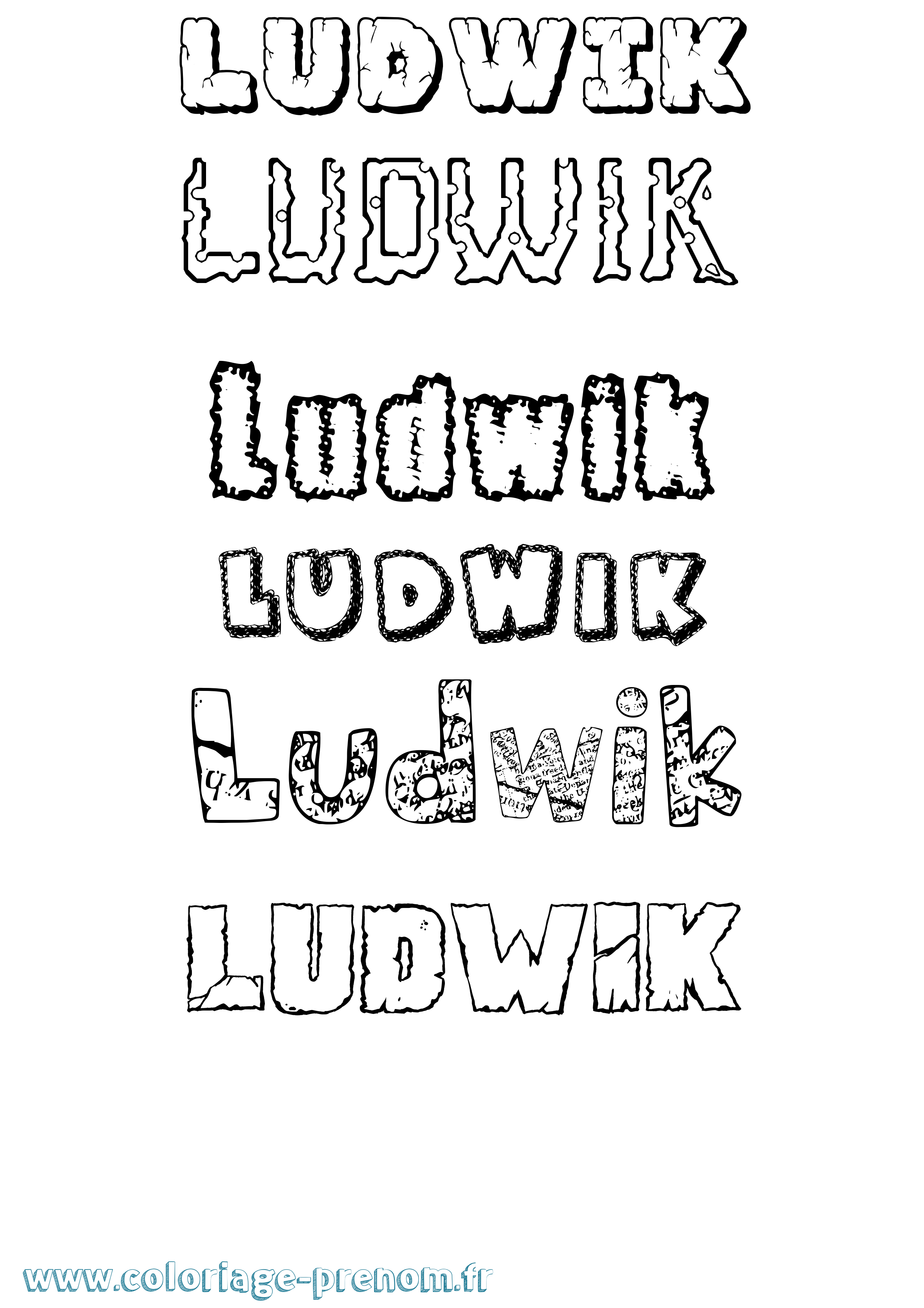 Coloriage Ludwik Destructuré Coloriage prénom Ludwik Destructuré