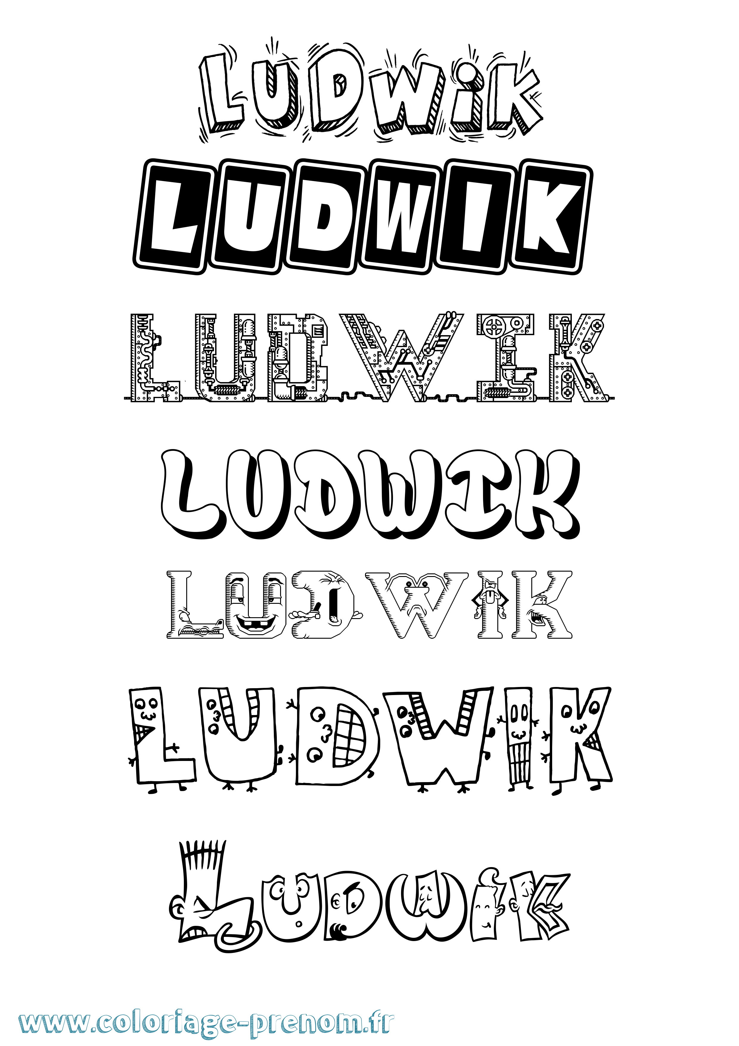 Coloriage Ludwik Fun Coloriage prénom Ludwik Fun