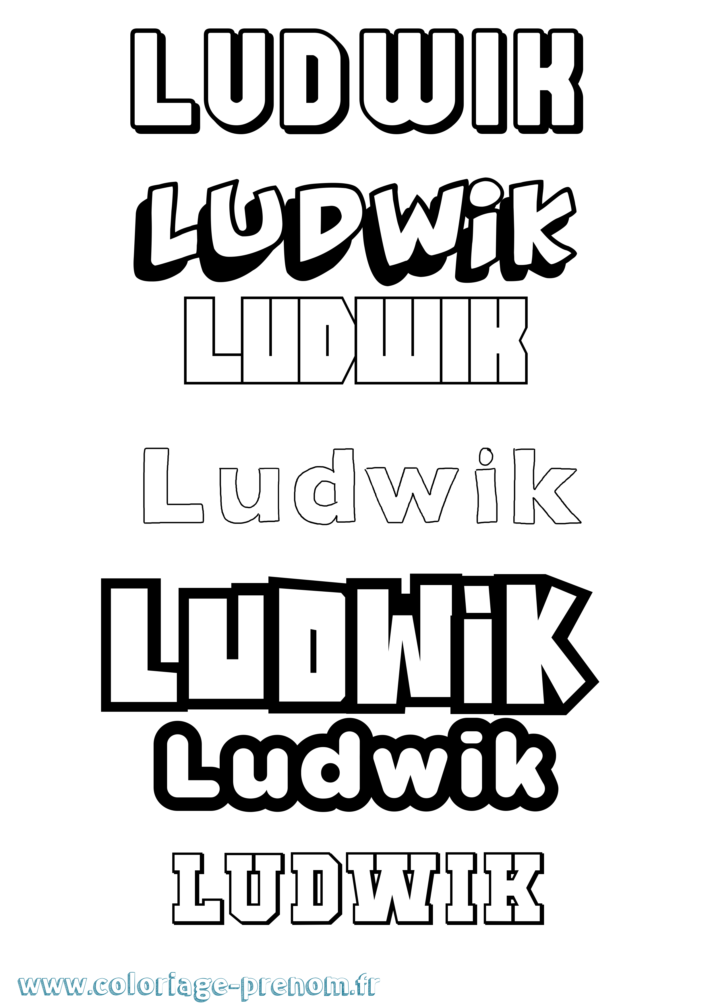 Coloriage Ludwik Simple Coloriage prénom Ludwik Simple