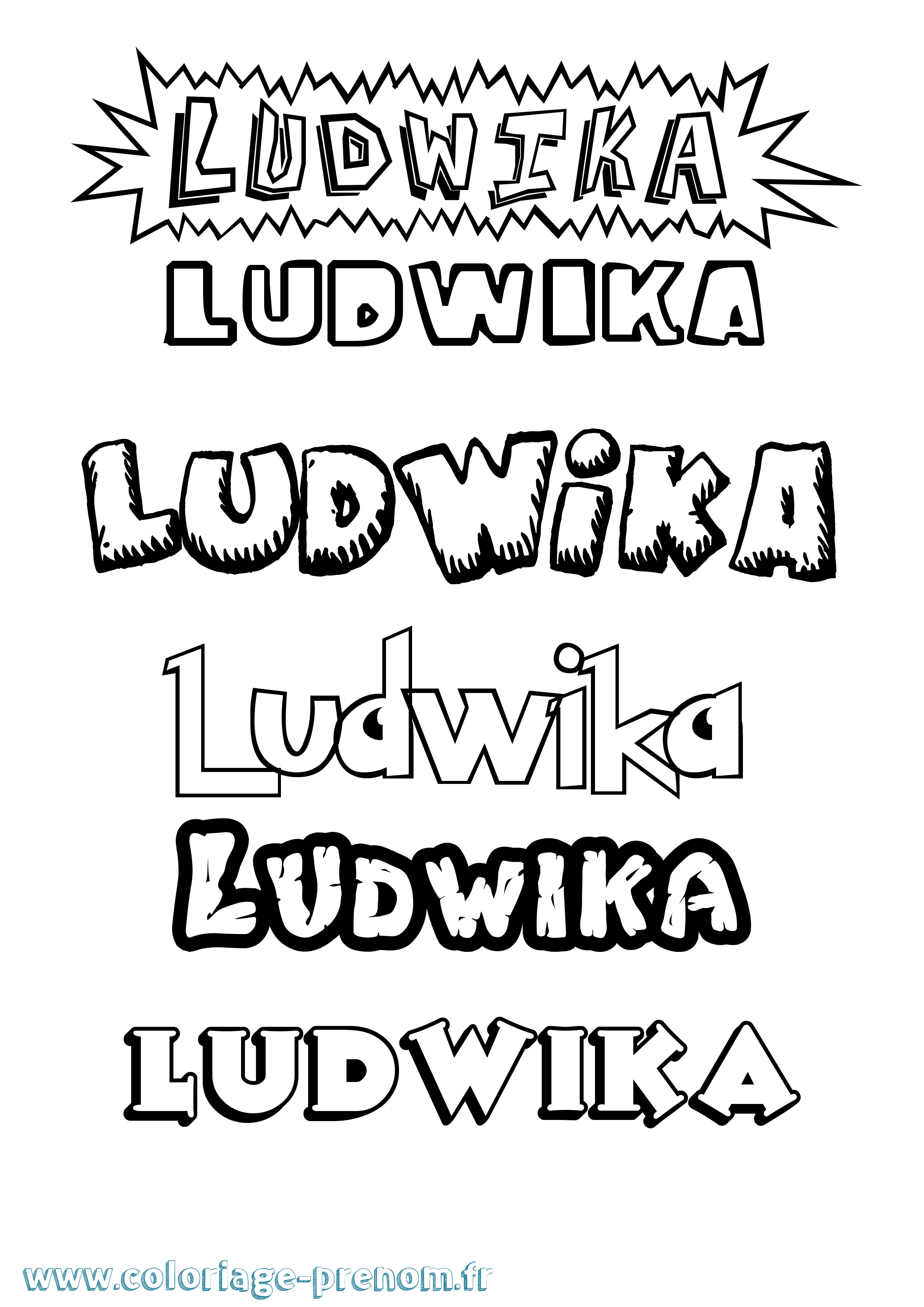 Coloriage Ludwika Dessin Animé Coloriage prénom Ludwika Dessin Animé