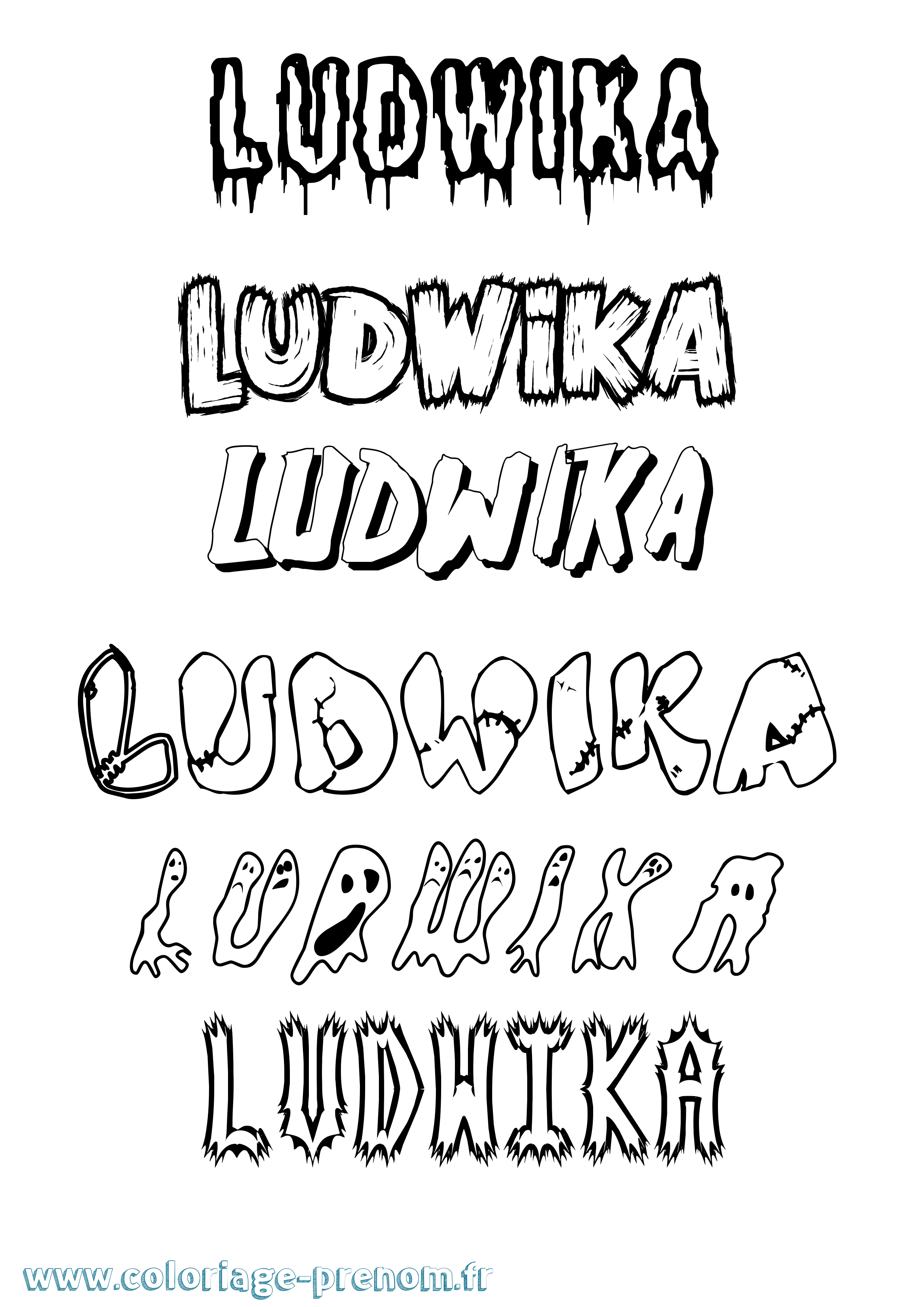 Coloriage Ludwika Frisson Coloriage prénom Ludwika Frisson