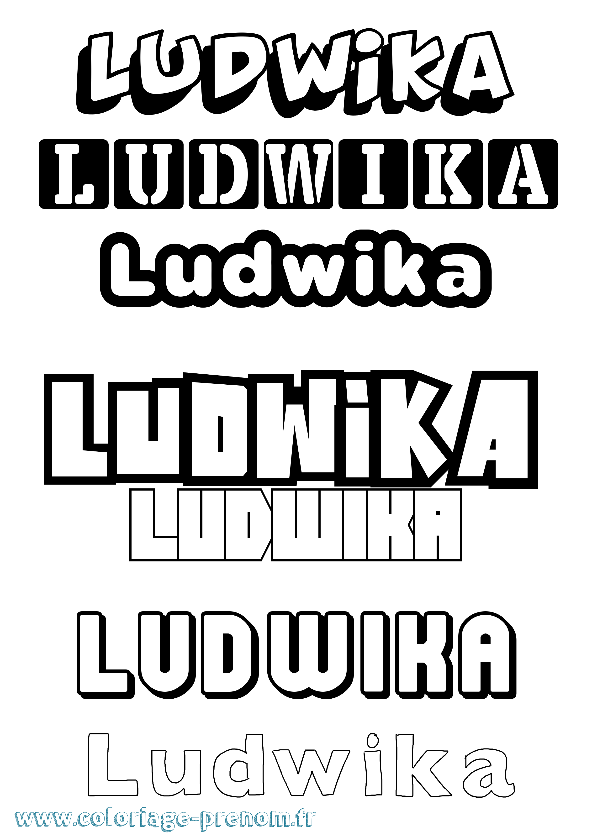 Coloriage Ludwika Simple Coloriage prénom Ludwika Simple
