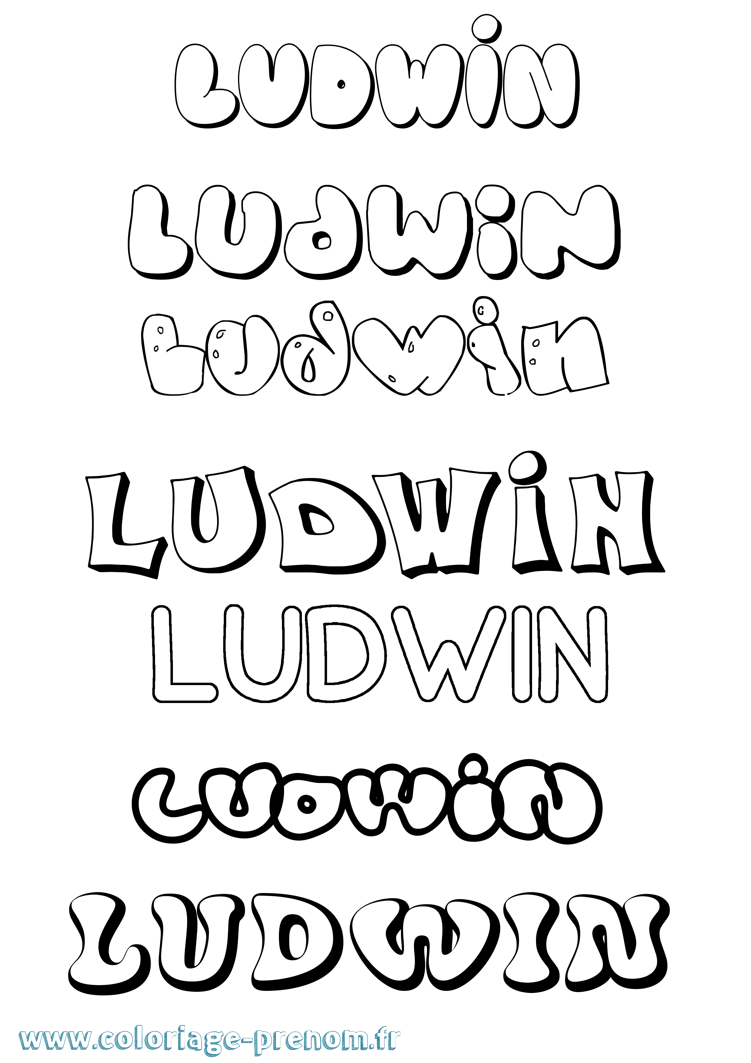 Coloriage Ludwin Bubble Coloriage prénom Ludwin Bubble