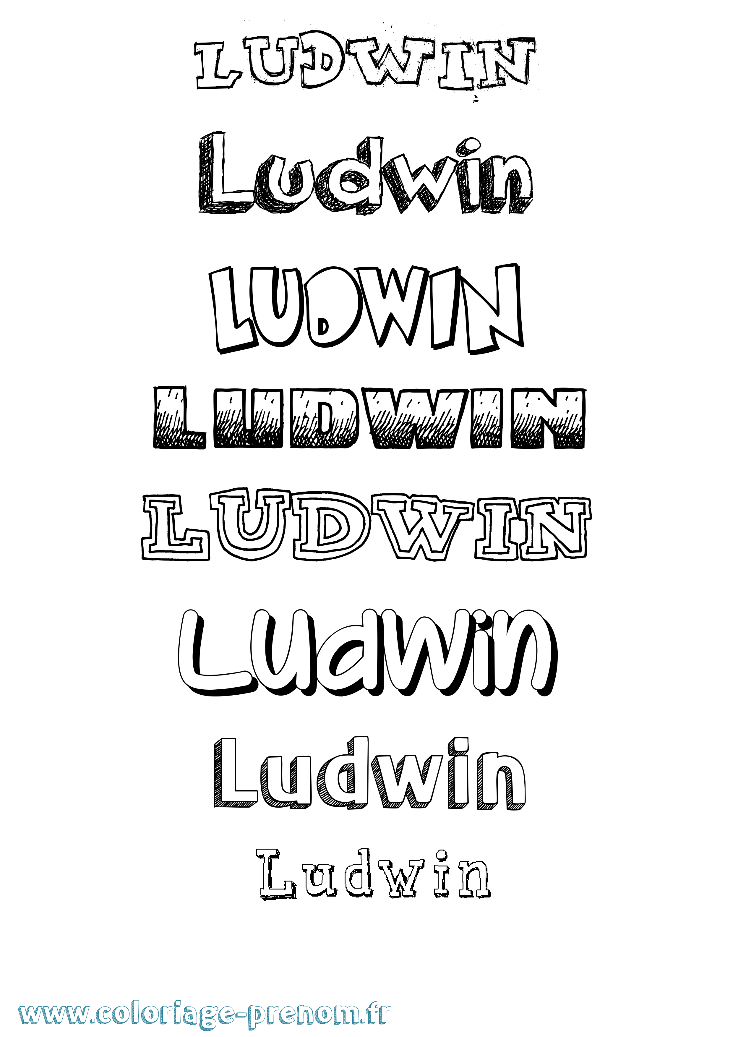Coloriage Ludwin Dessiné Coloriage prénom Ludwin Dessiné
