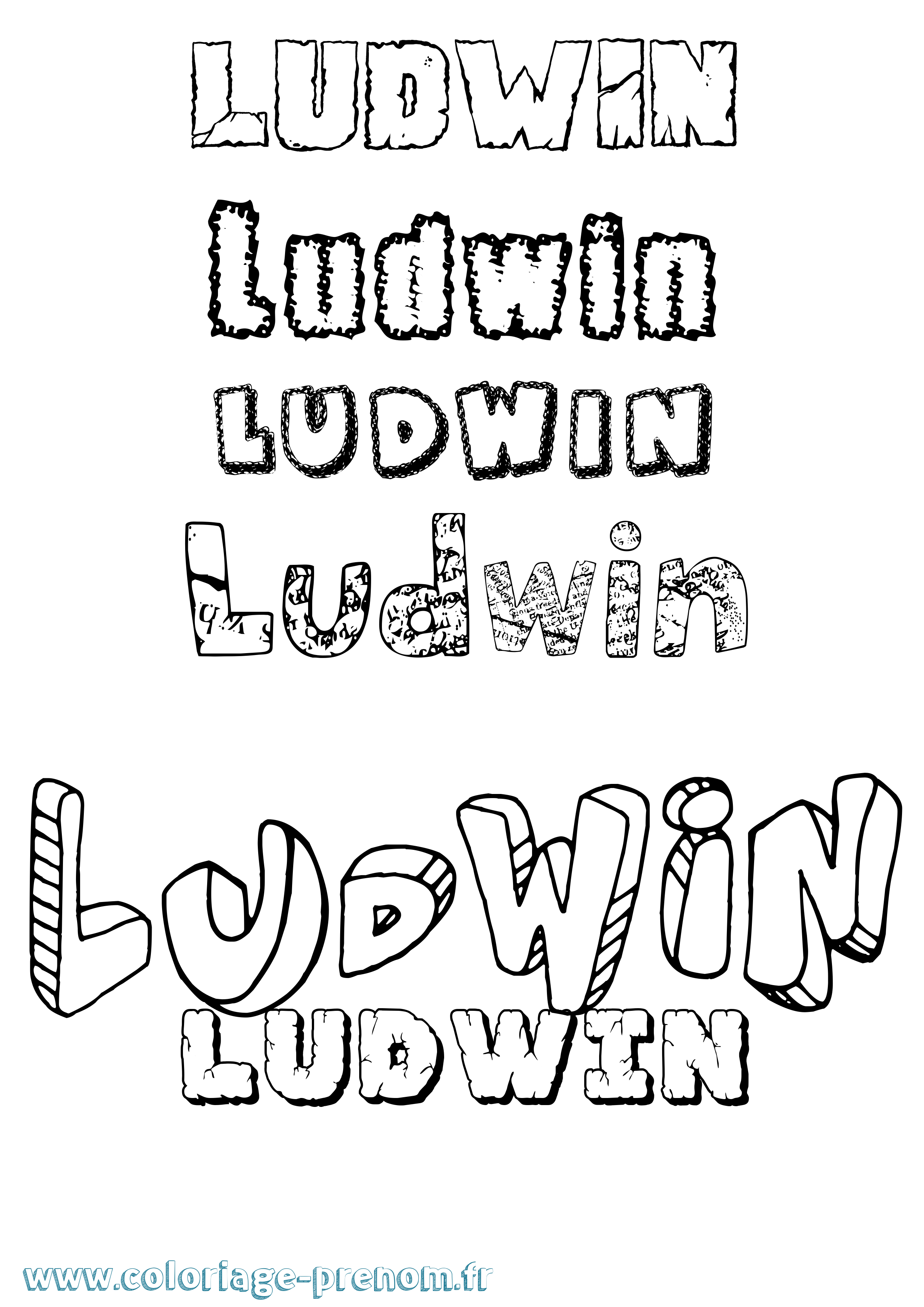 Coloriage Ludwin Destructuré Coloriage prénom Ludwin Destructuré