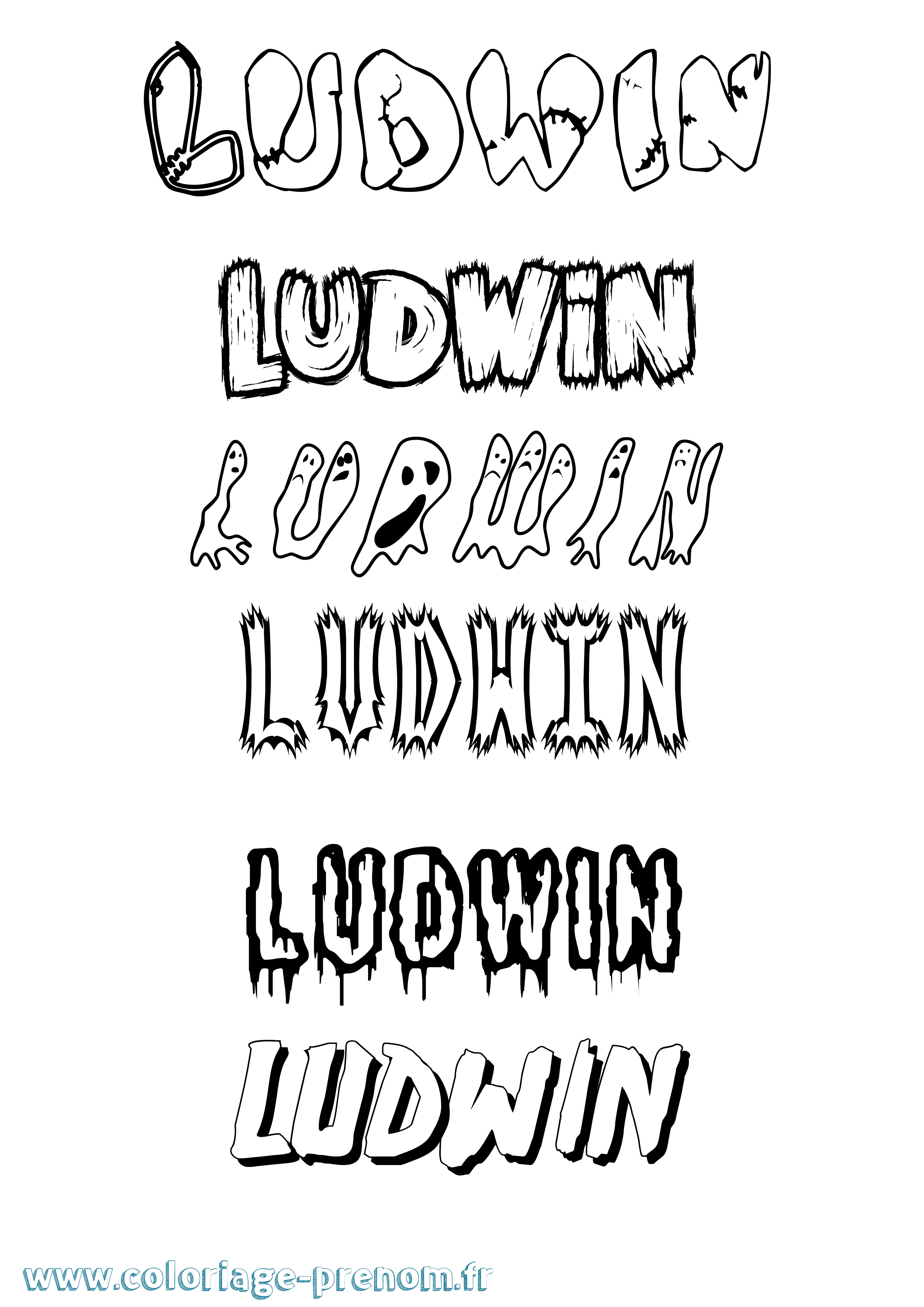 Coloriage Ludwin Frisson Coloriage prénom Ludwin Frisson