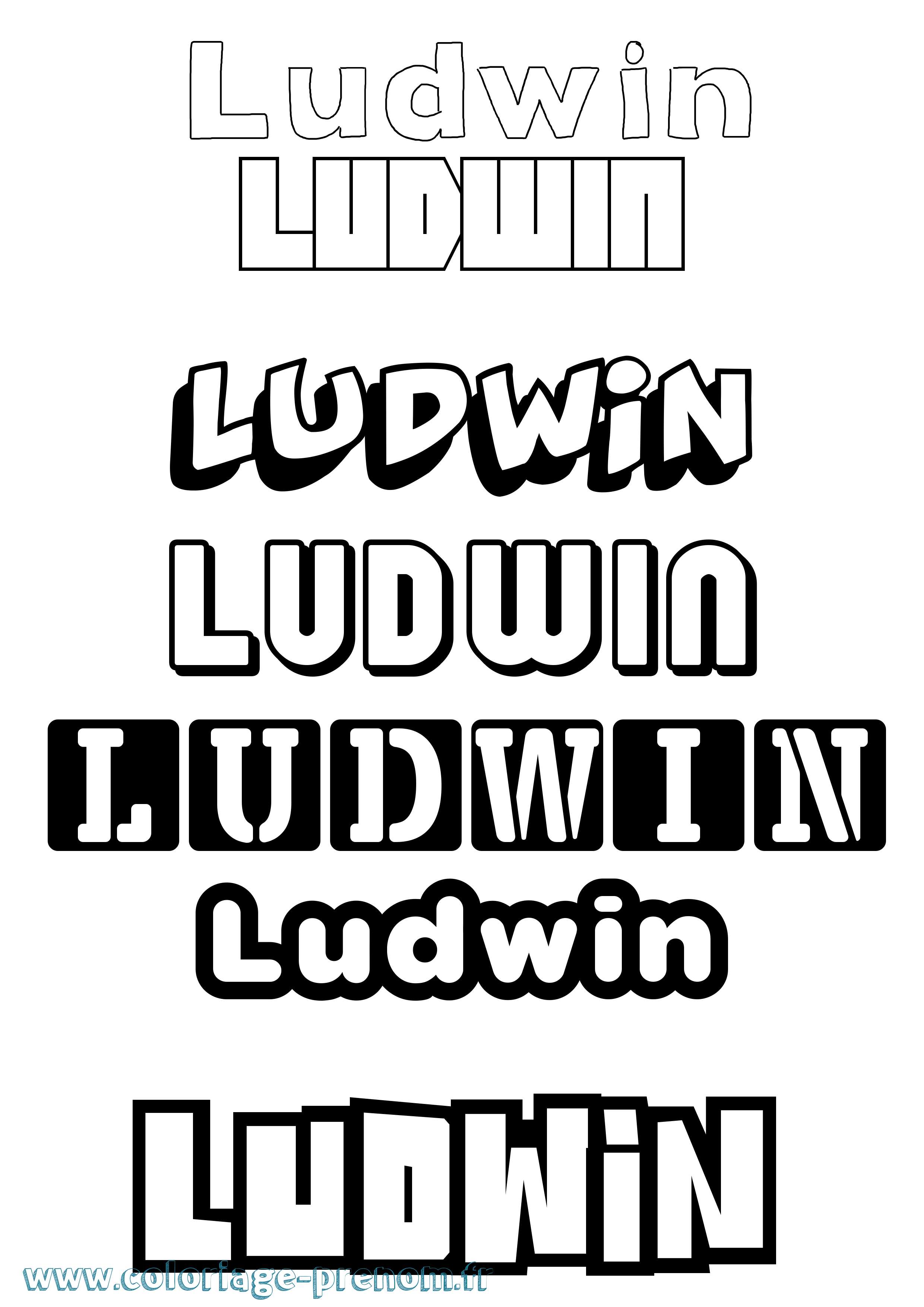 Coloriage Ludwin Simple Coloriage prénom Ludwin Simple