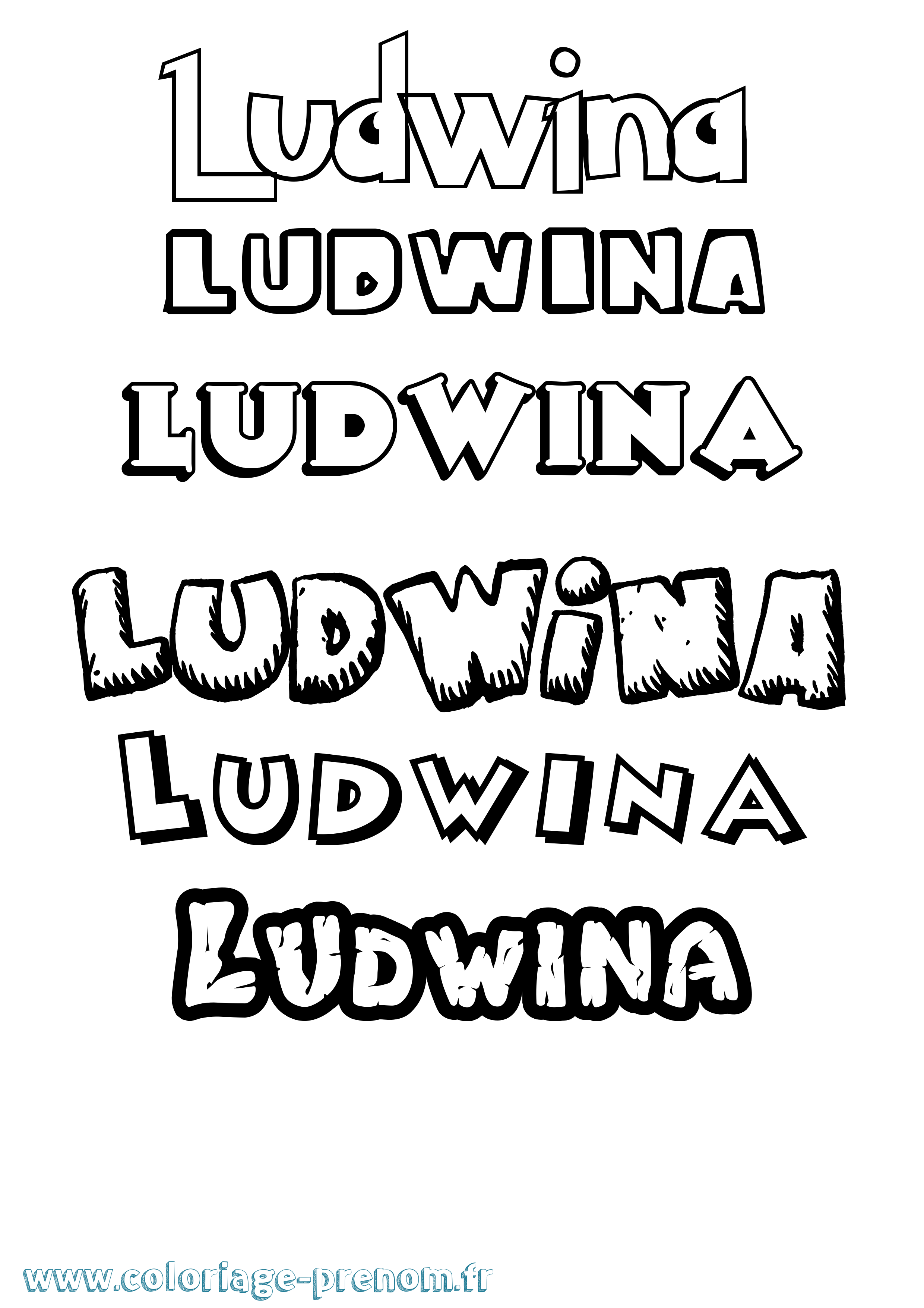 Coloriage Ludwina Dessin Animé Coloriage prénom Ludwina Dessin Animé