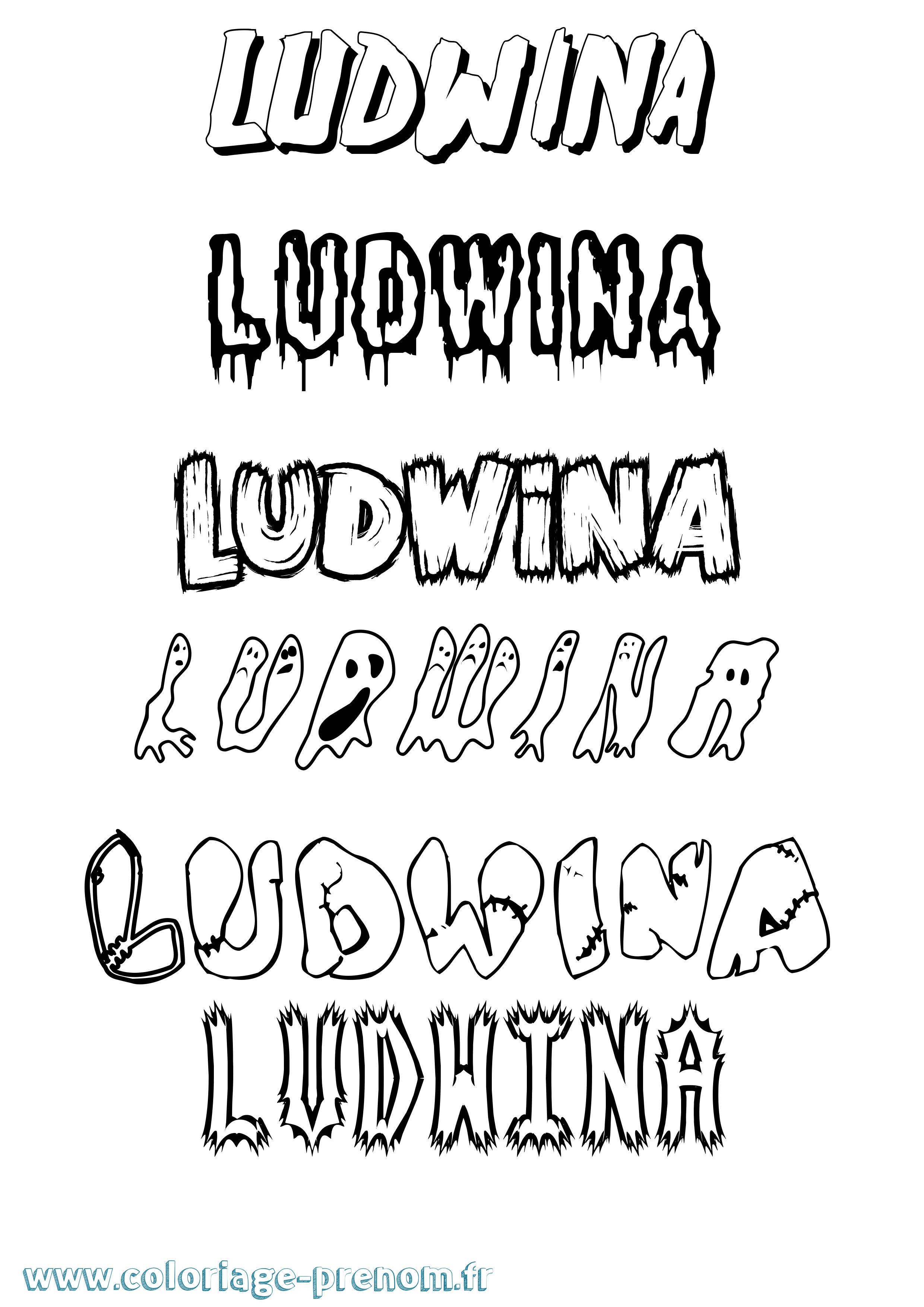 Coloriage Ludwina Frisson Coloriage prénom Ludwina Frisson