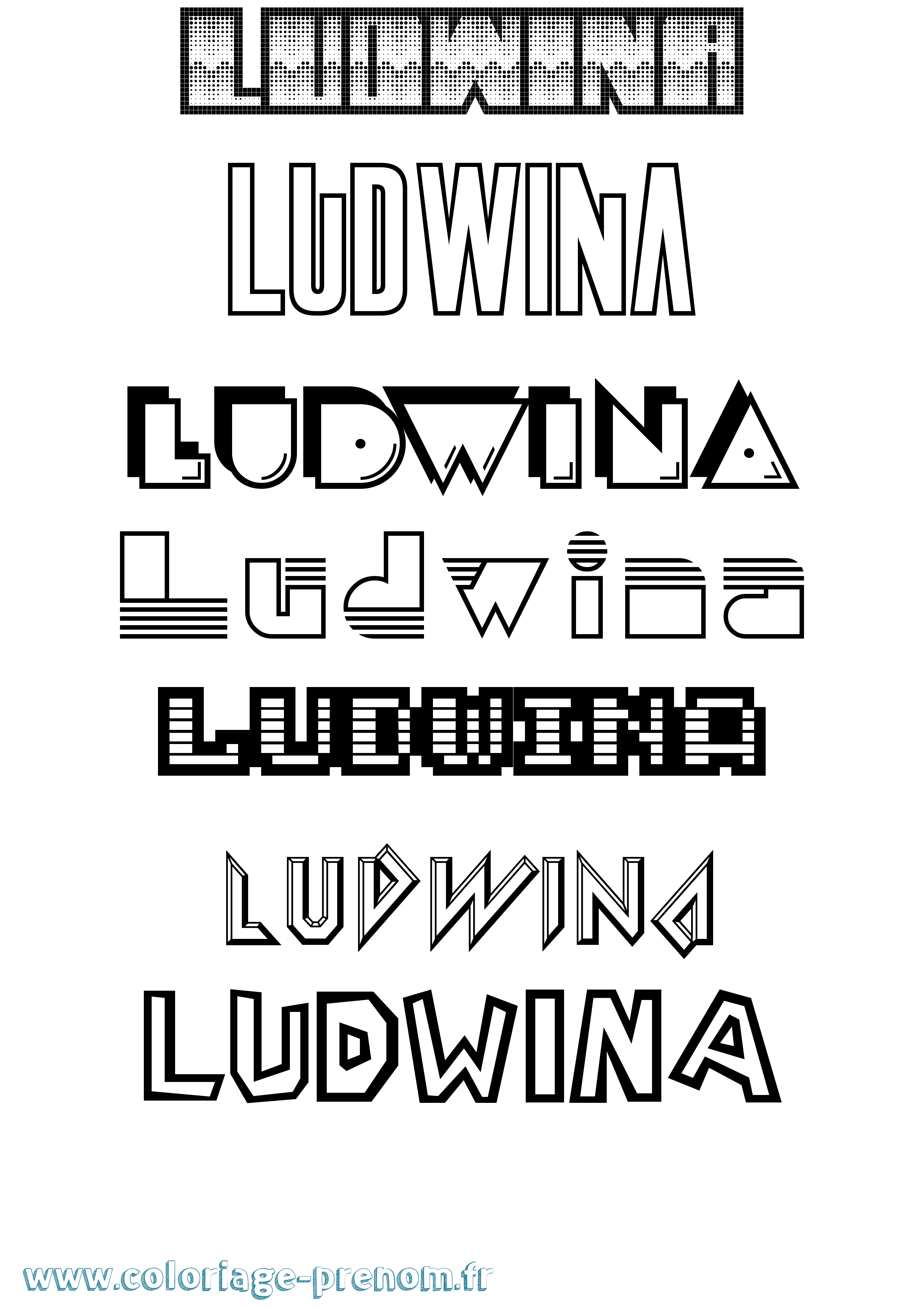 Coloriage prénom Ludwina Jeux Vidéos