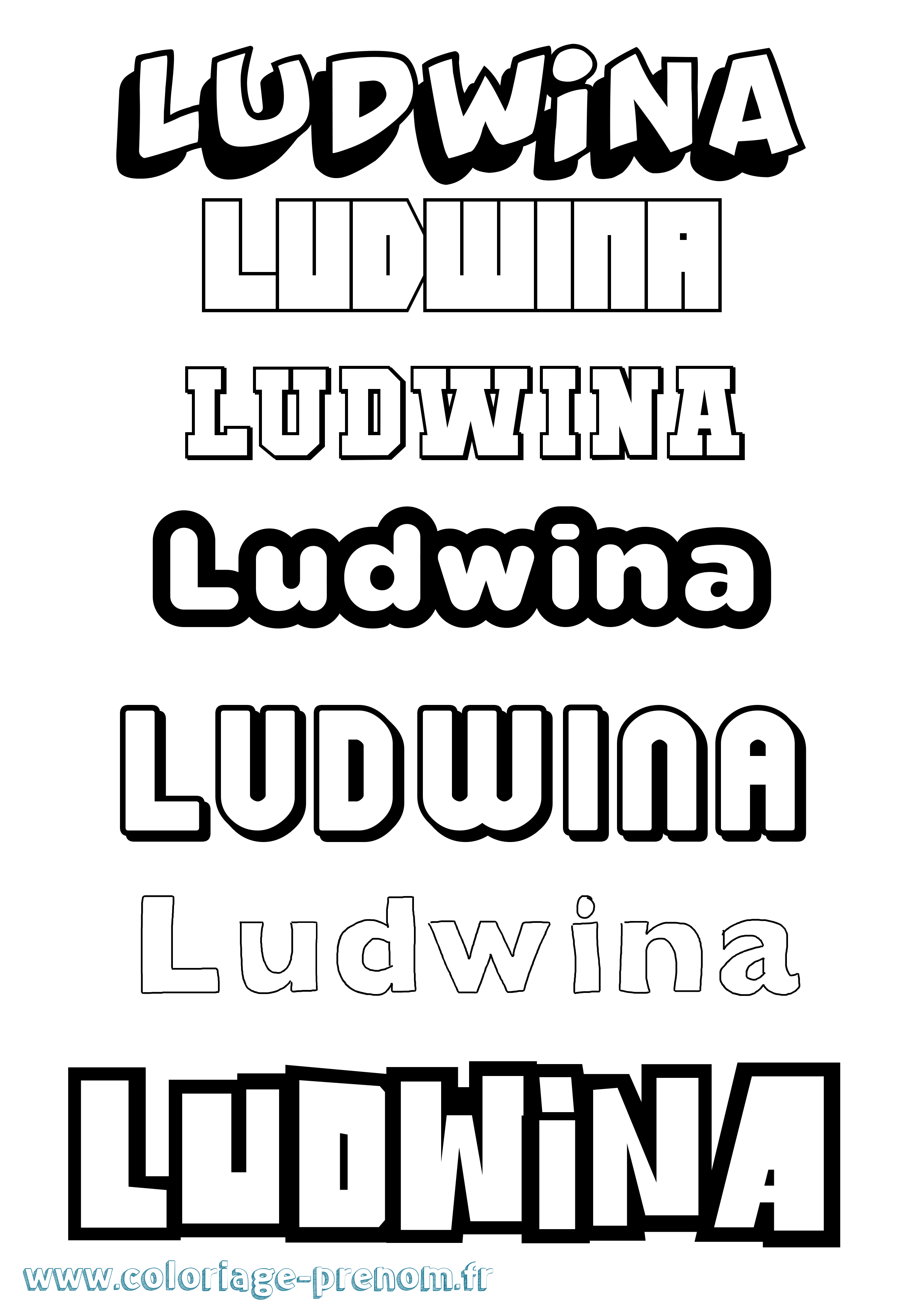 Coloriage Ludwina Simple Coloriage prénom Ludwina Simple