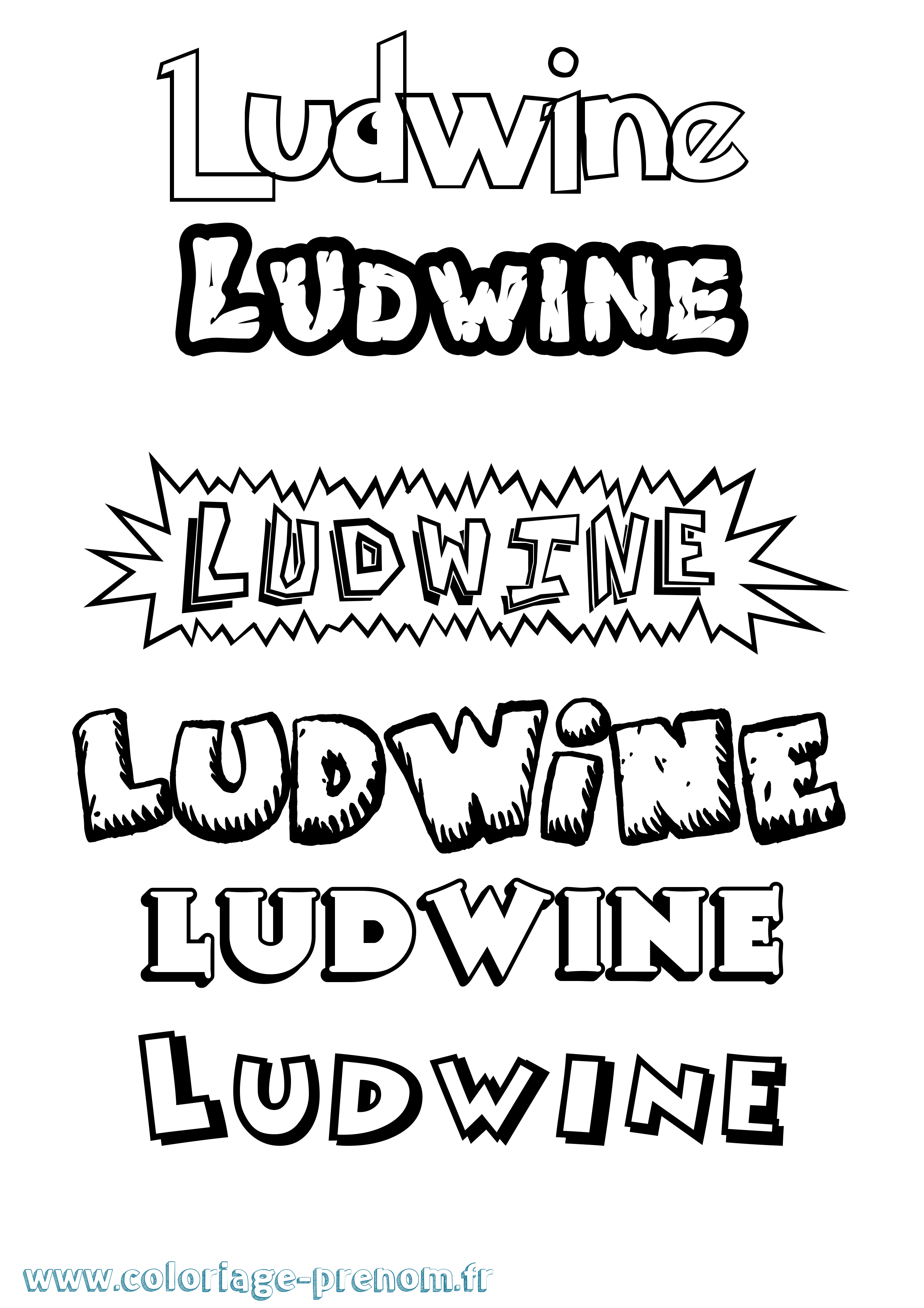 Coloriage Ludwine Dessin Animé Coloriage prénom Ludwine Dessin Animé