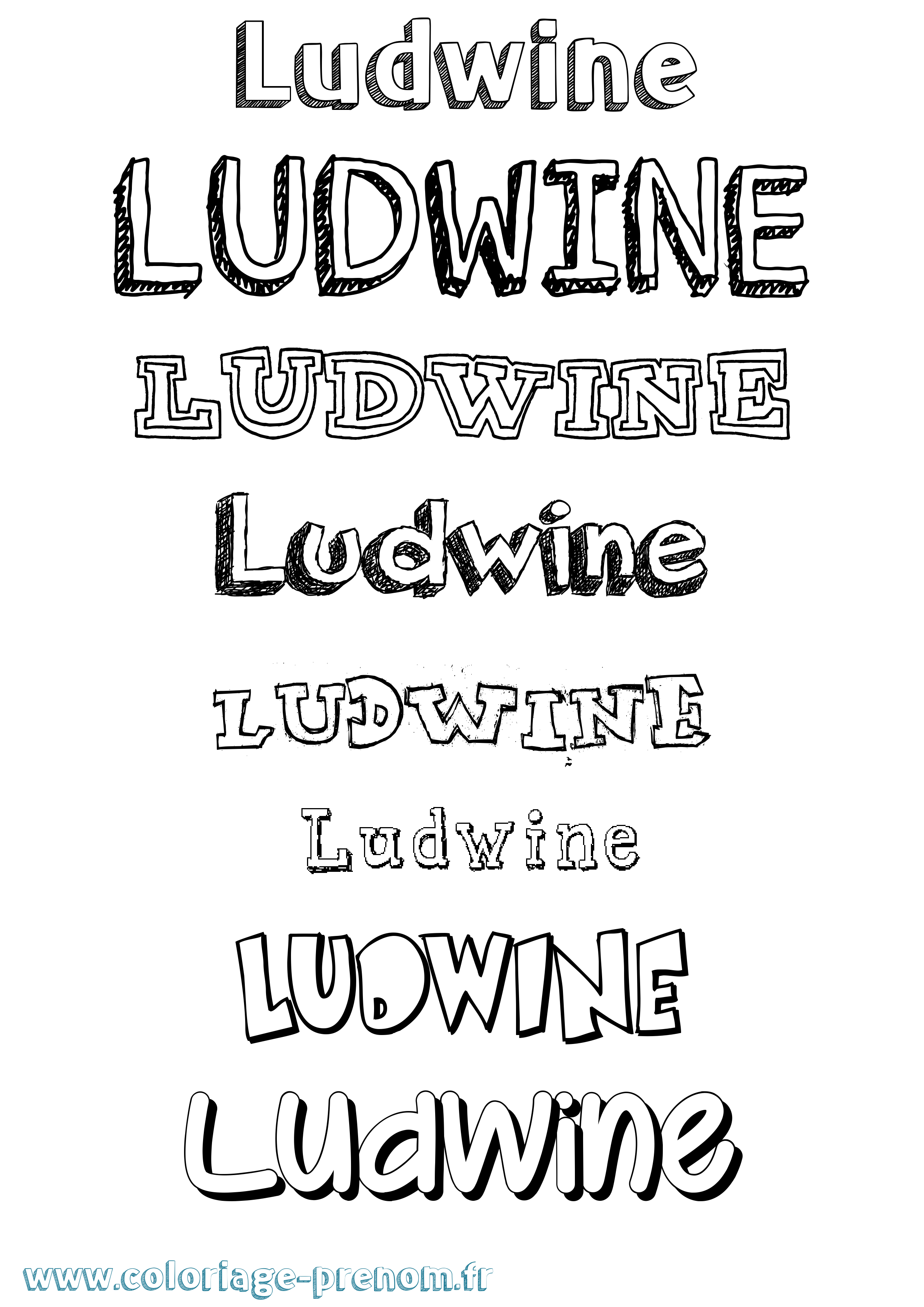 Coloriage Ludwine Dessiné Coloriage prénom Ludwine Dessiné