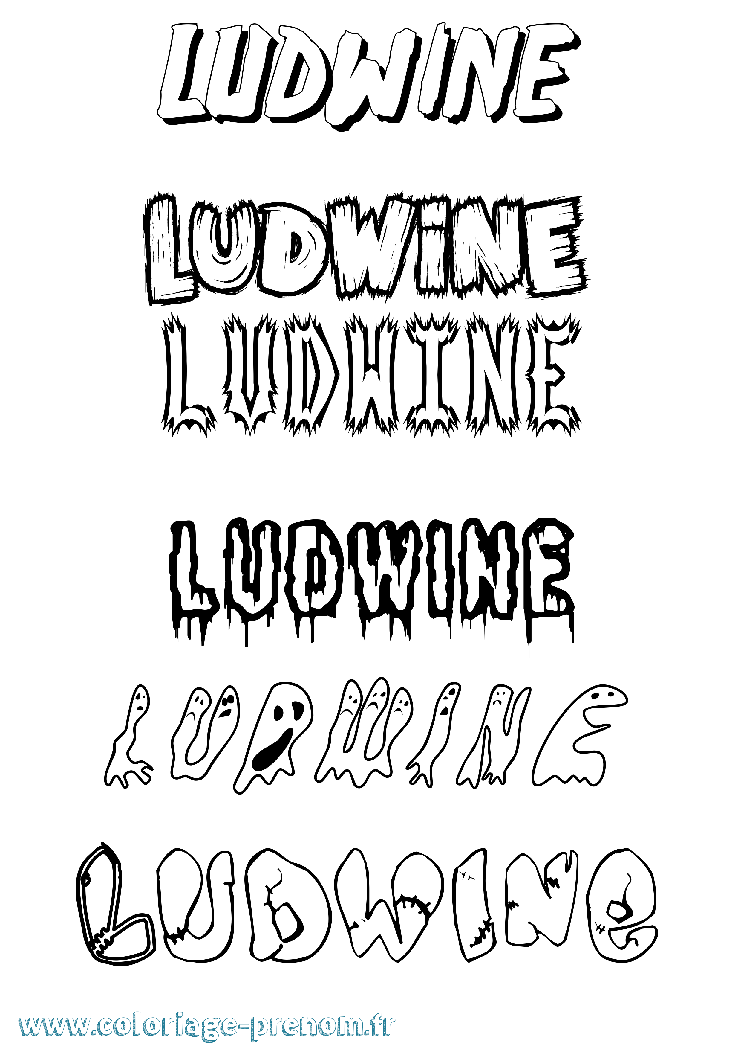 Coloriage Ludwine Frisson Coloriage prénom Ludwine Frisson