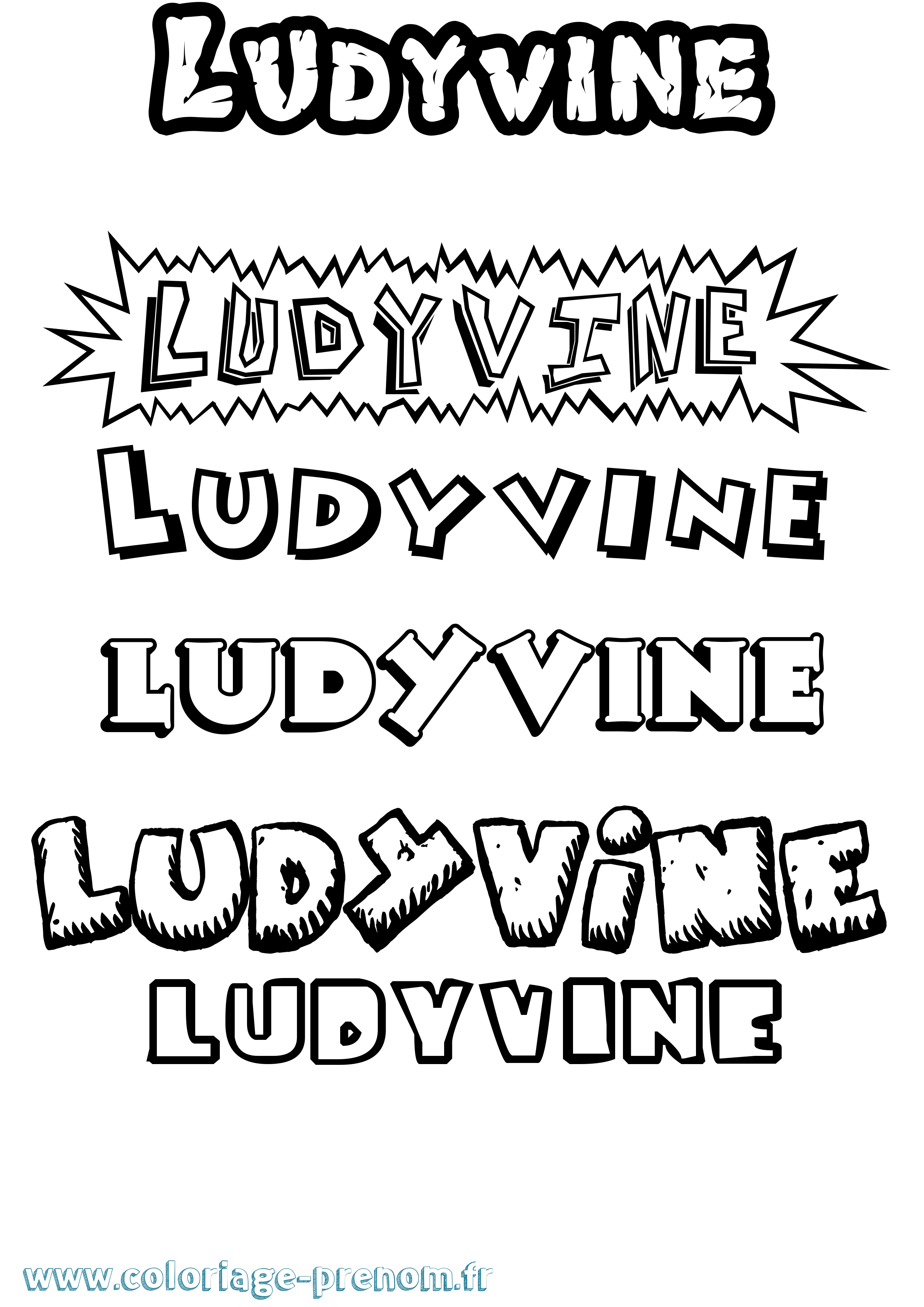 Coloriage Ludyvine Dessin Animé Coloriage prénom Ludyvine Dessin Animé