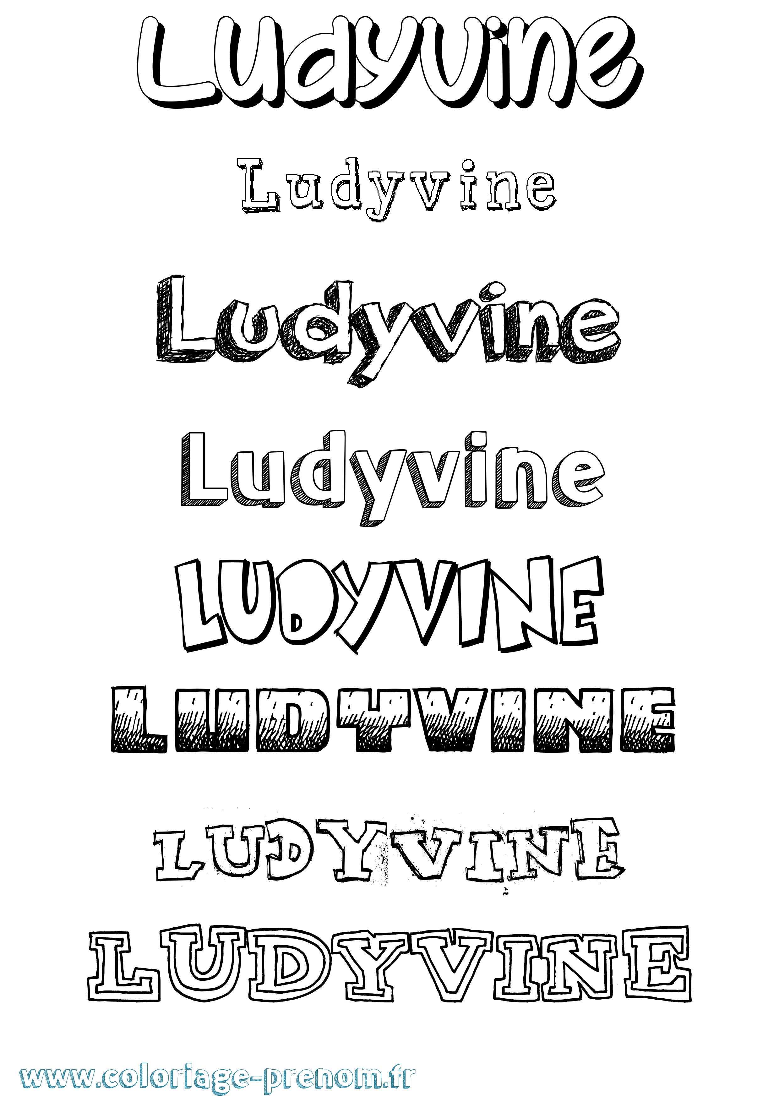 Coloriage Ludyvine Dessiné Coloriage prénom Ludyvine Dessiné