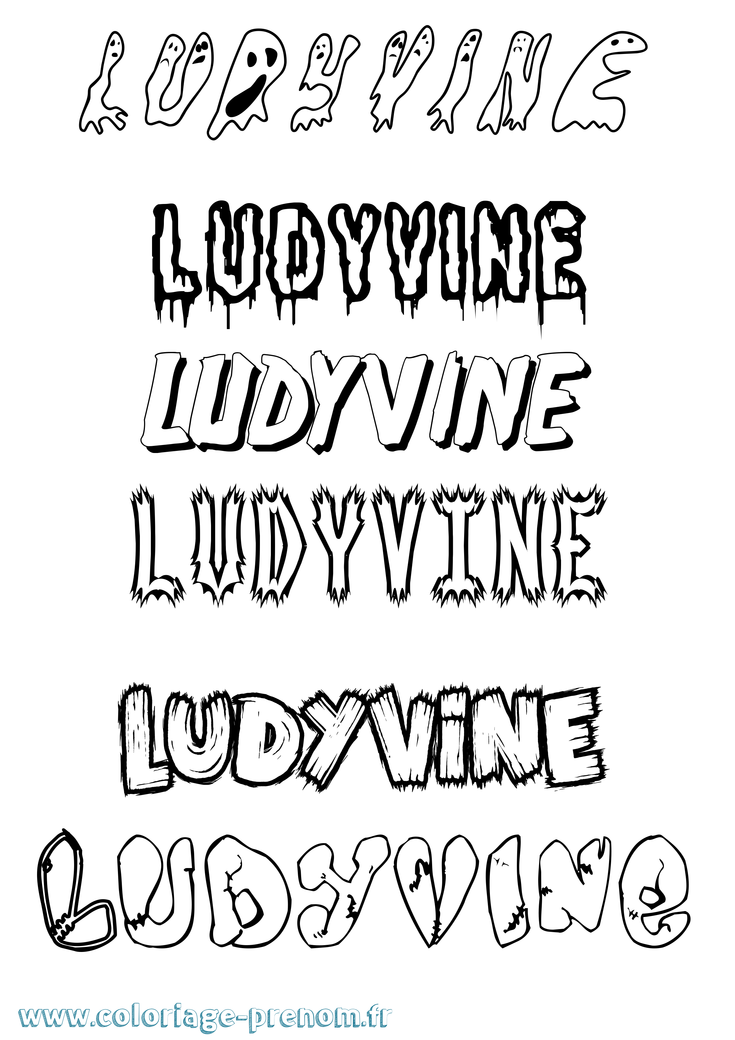 Coloriage Ludyvine Frisson Coloriage prénom Ludyvine Frisson