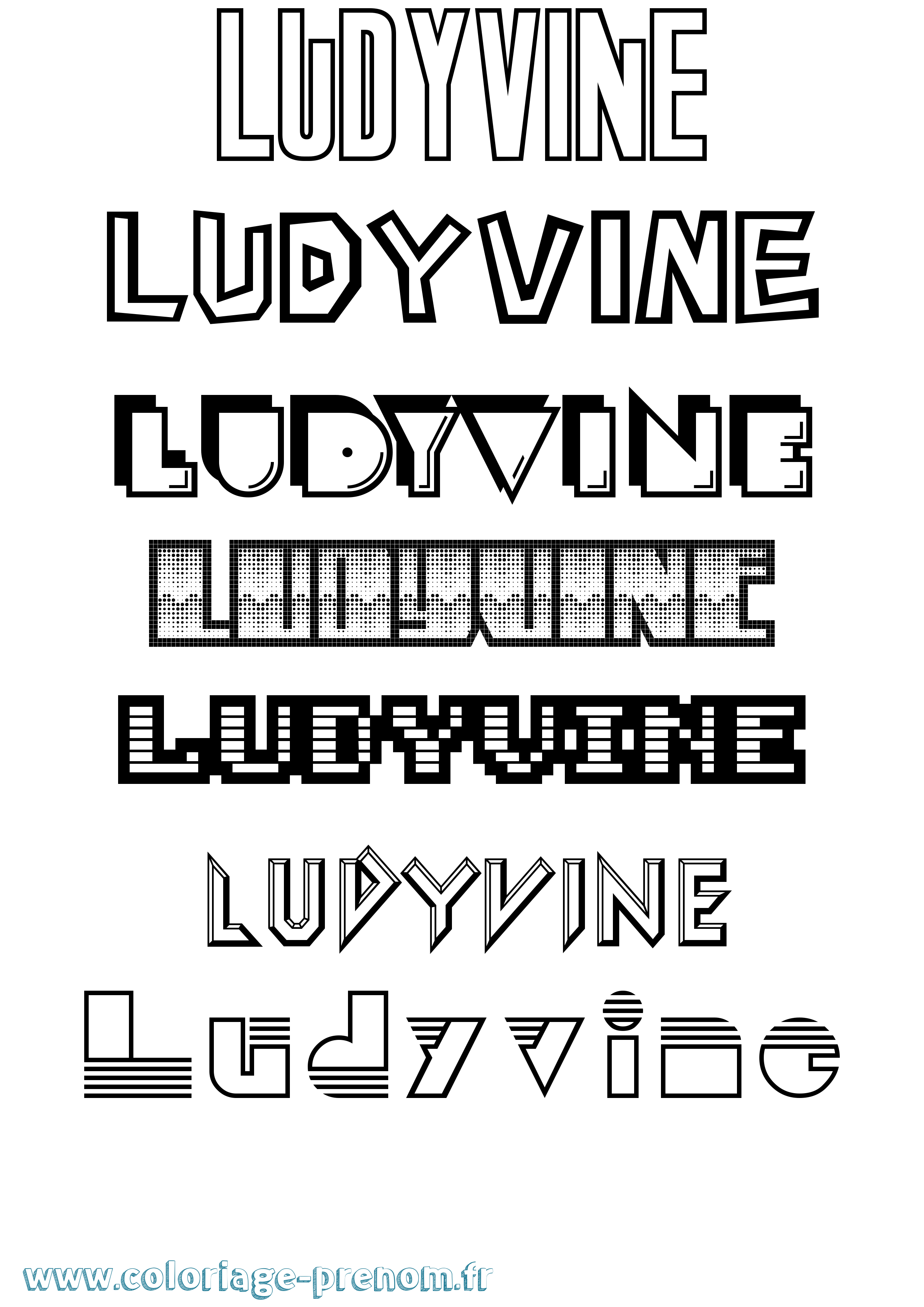 Coloriage Ludyvine Jeux Vidéos Coloriage prénom Ludyvine Jeux Vidéos
