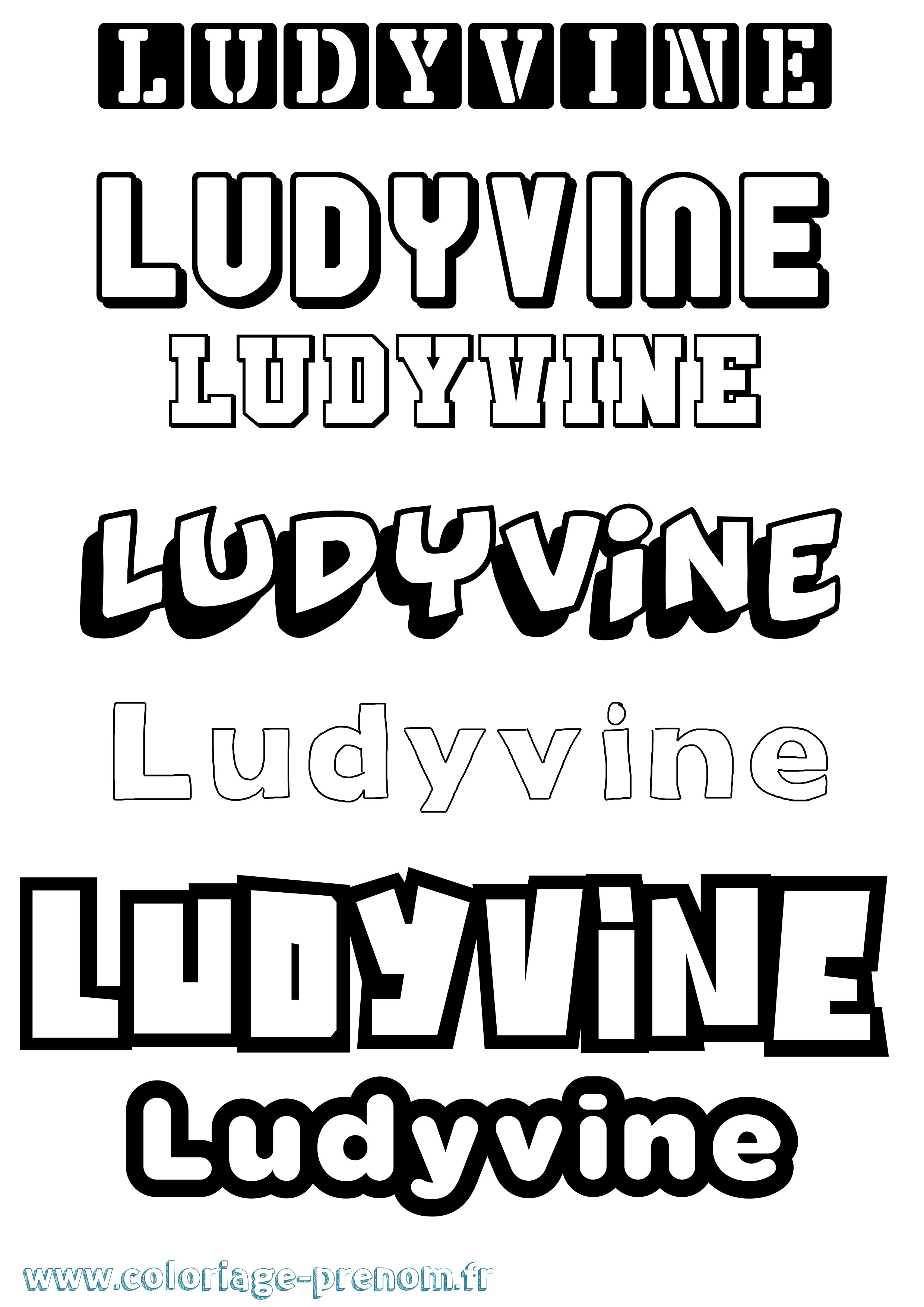 Coloriage prénom Ludyvine Simple