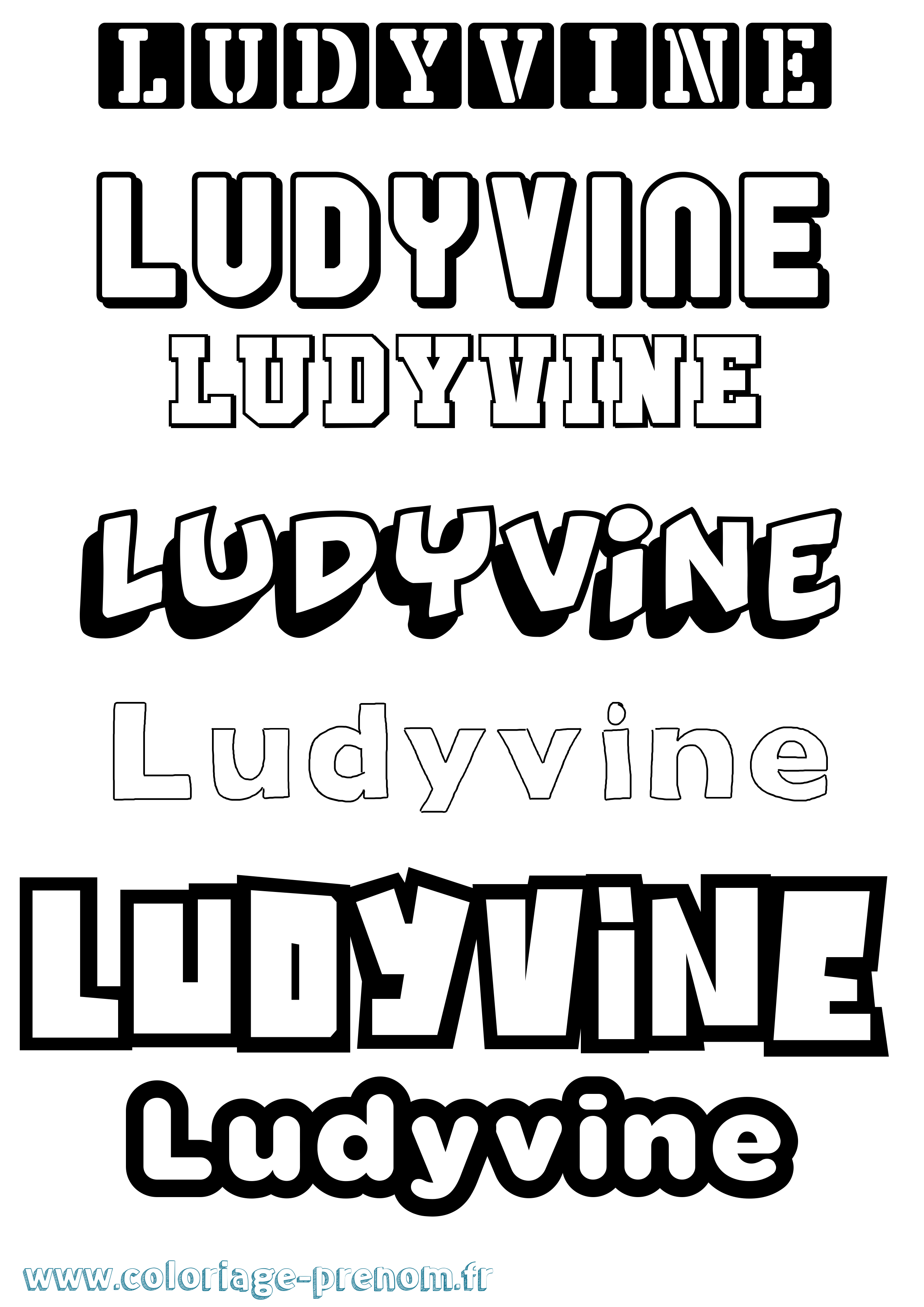 Coloriage Ludyvine Simple Coloriage prénom Ludyvine Simple