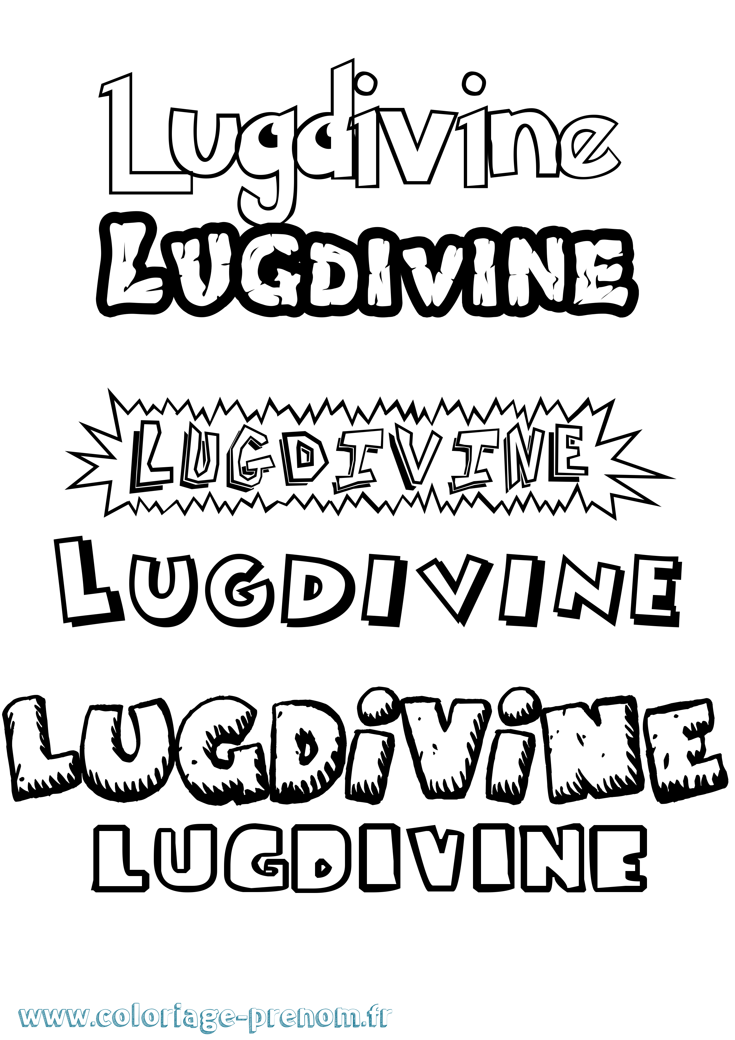 Coloriage Lugdivine Dessin Animé Coloriage prénom Lugdivine Dessin Animé