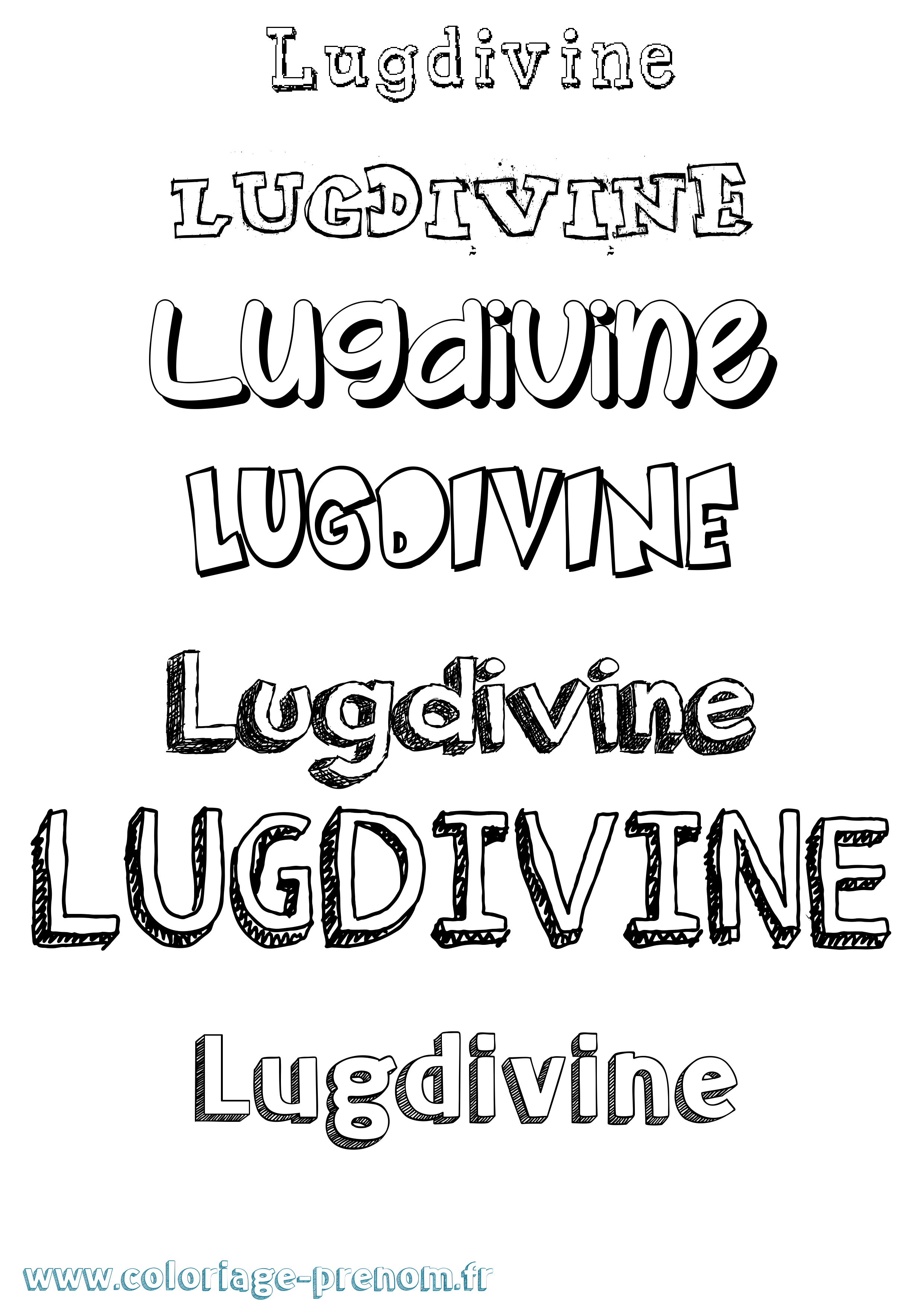 Coloriage Lugdivine Dessiné Coloriage prénom Lugdivine Dessiné