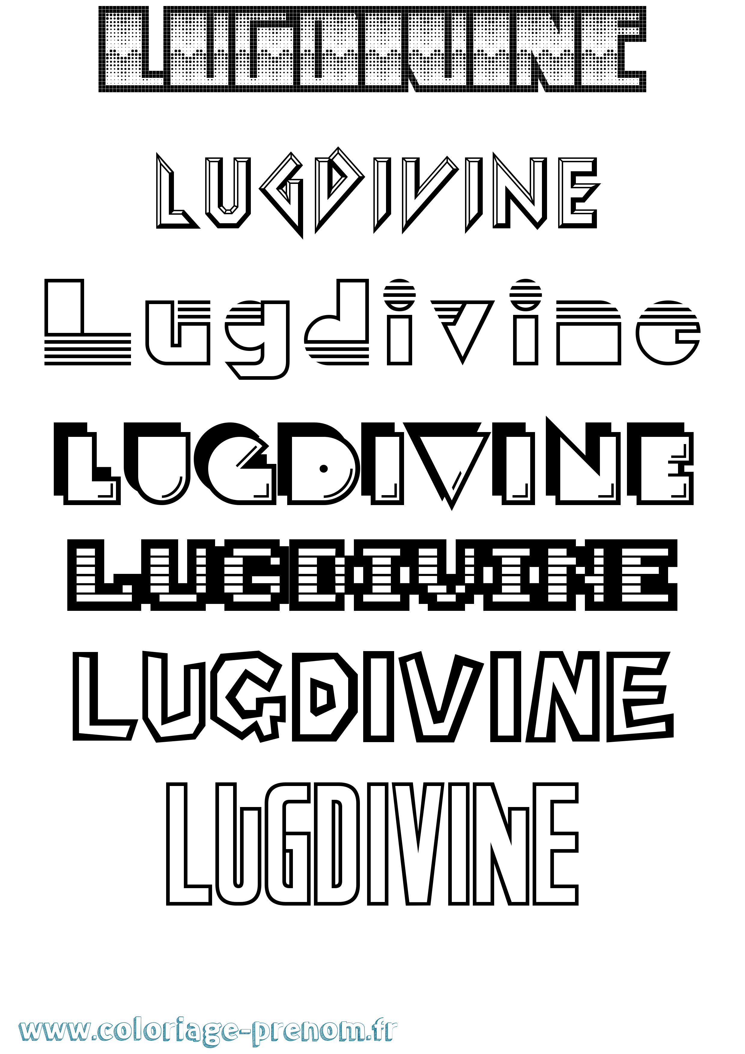 Coloriage Lugdivine Jeux Vidéos Coloriage prénom Lugdivine Jeux Vidéos
