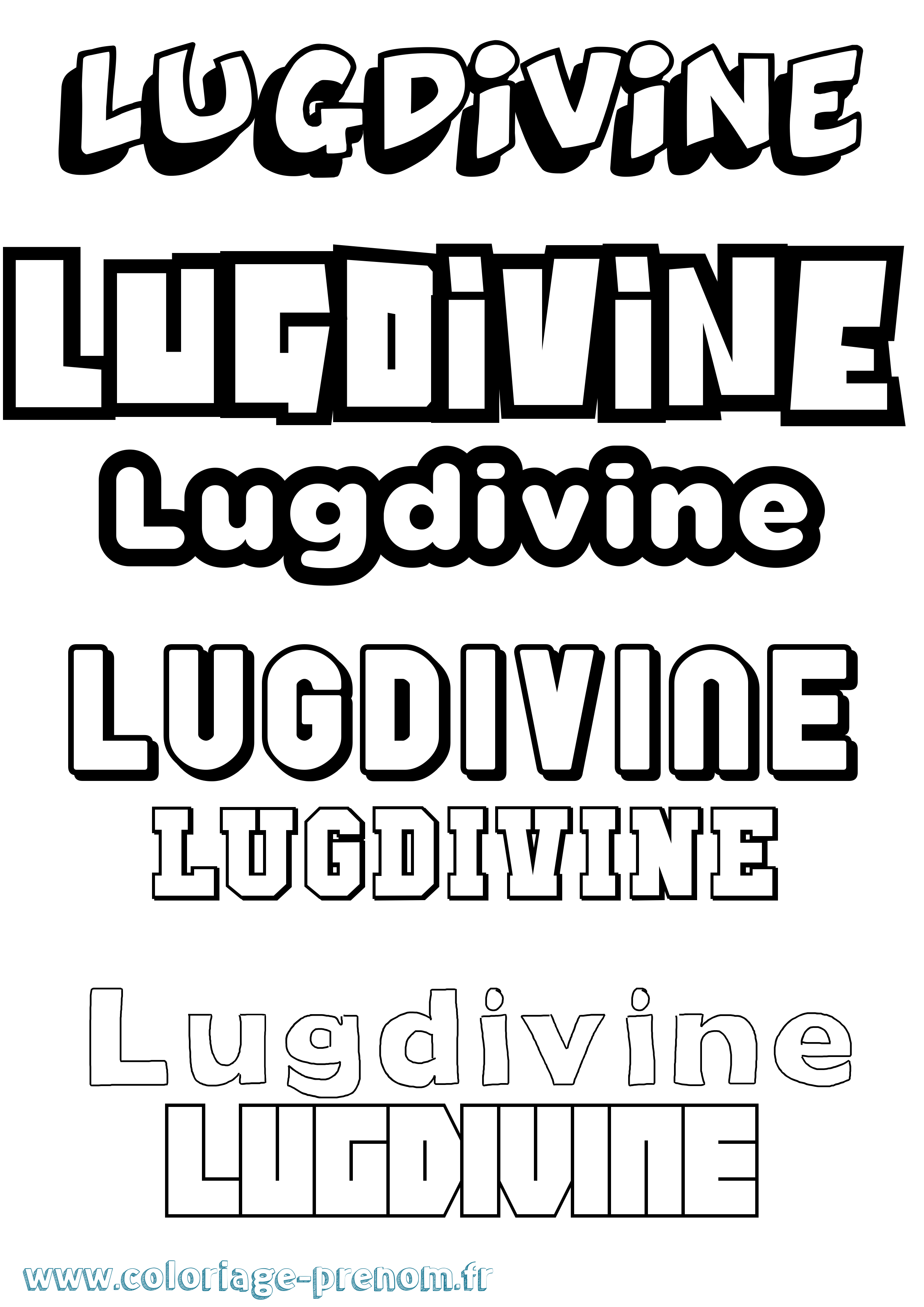 Coloriage prénom Lugdivine Simple