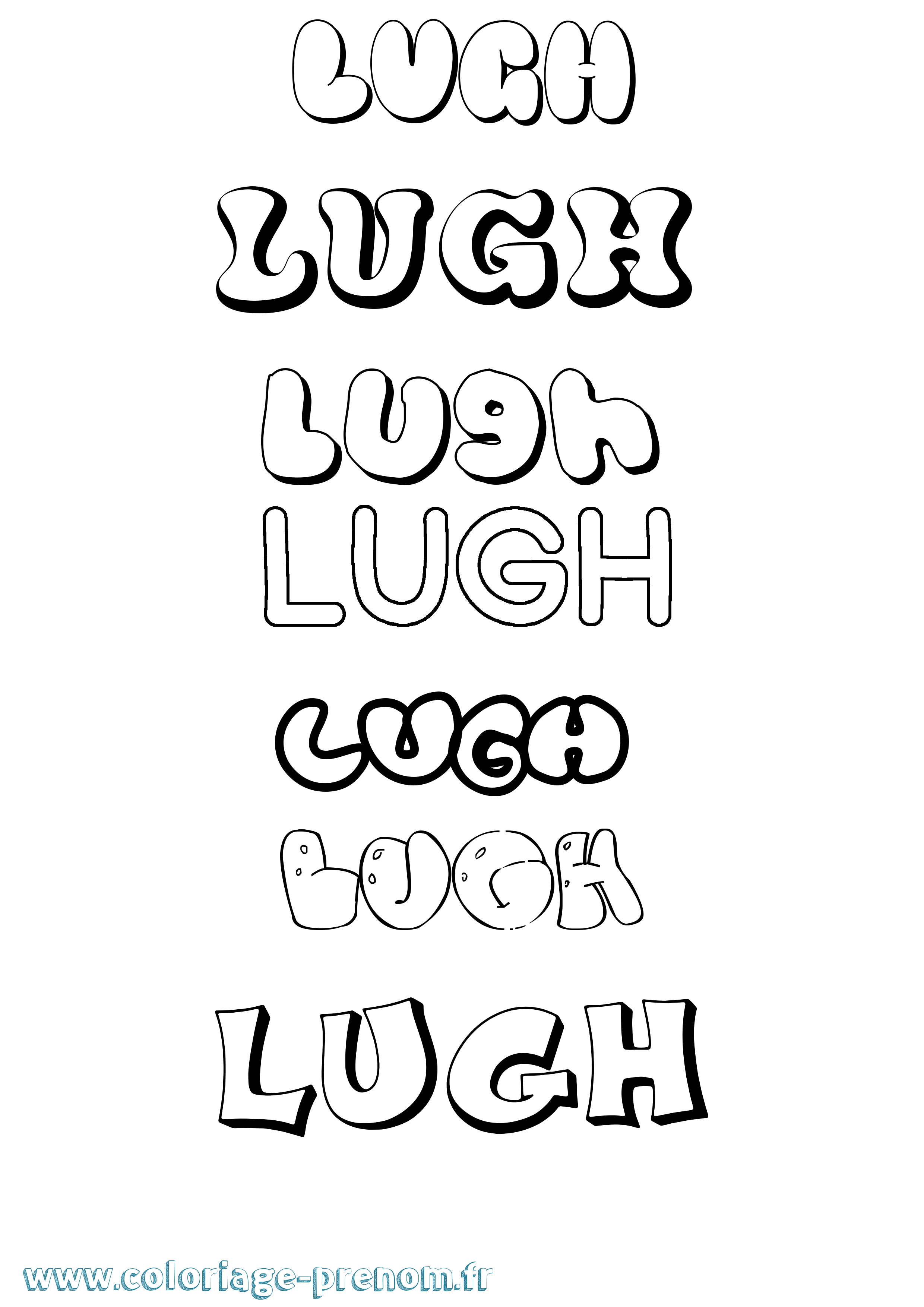 Coloriage Lugh Bubble Coloriage prénom Lugh Bubble