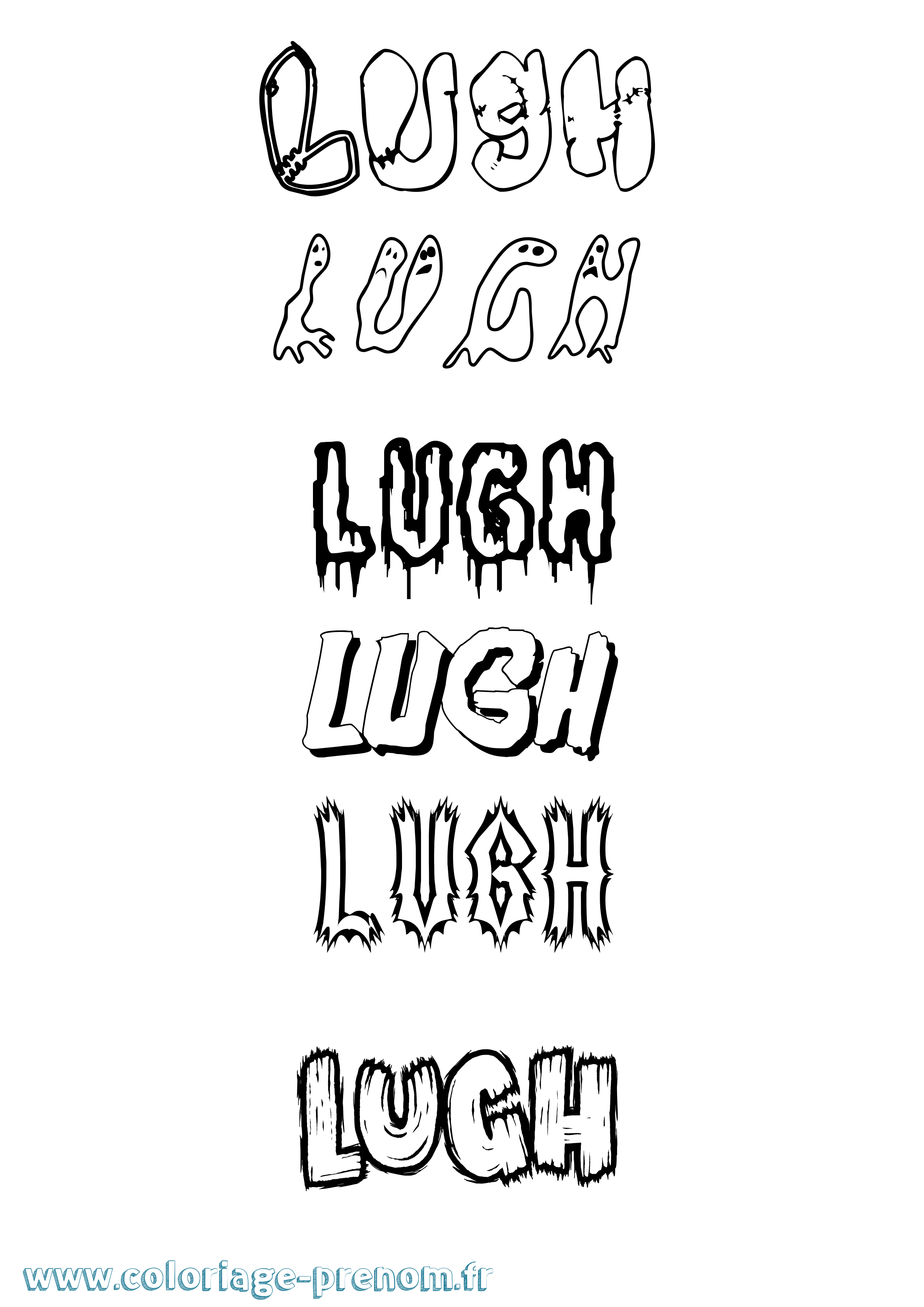 Coloriage Lugh Frisson Coloriage prénom Lugh Frisson