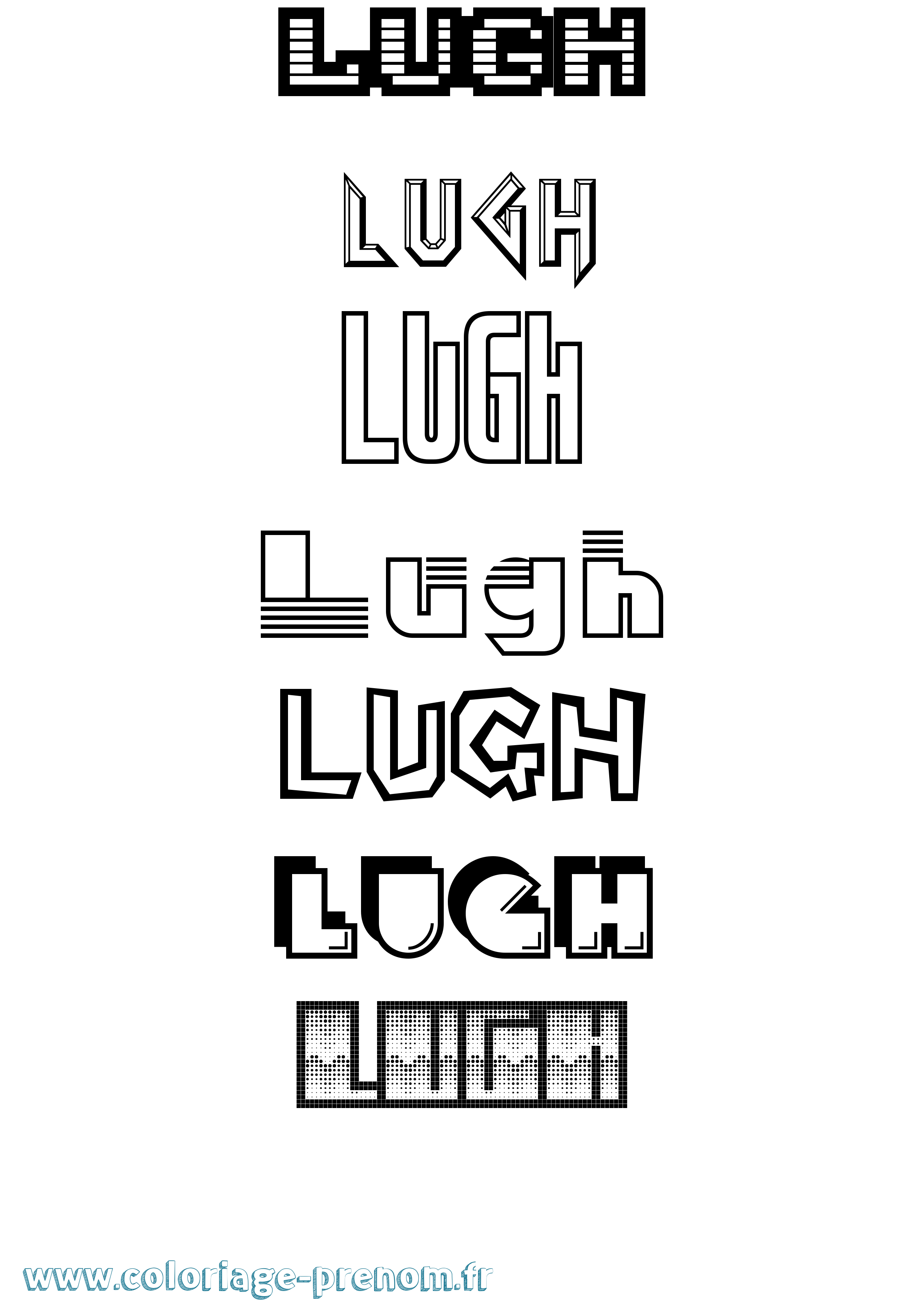 Coloriage Lugh Jeux Vidéos Coloriage prénom Lugh Jeux Vidéos