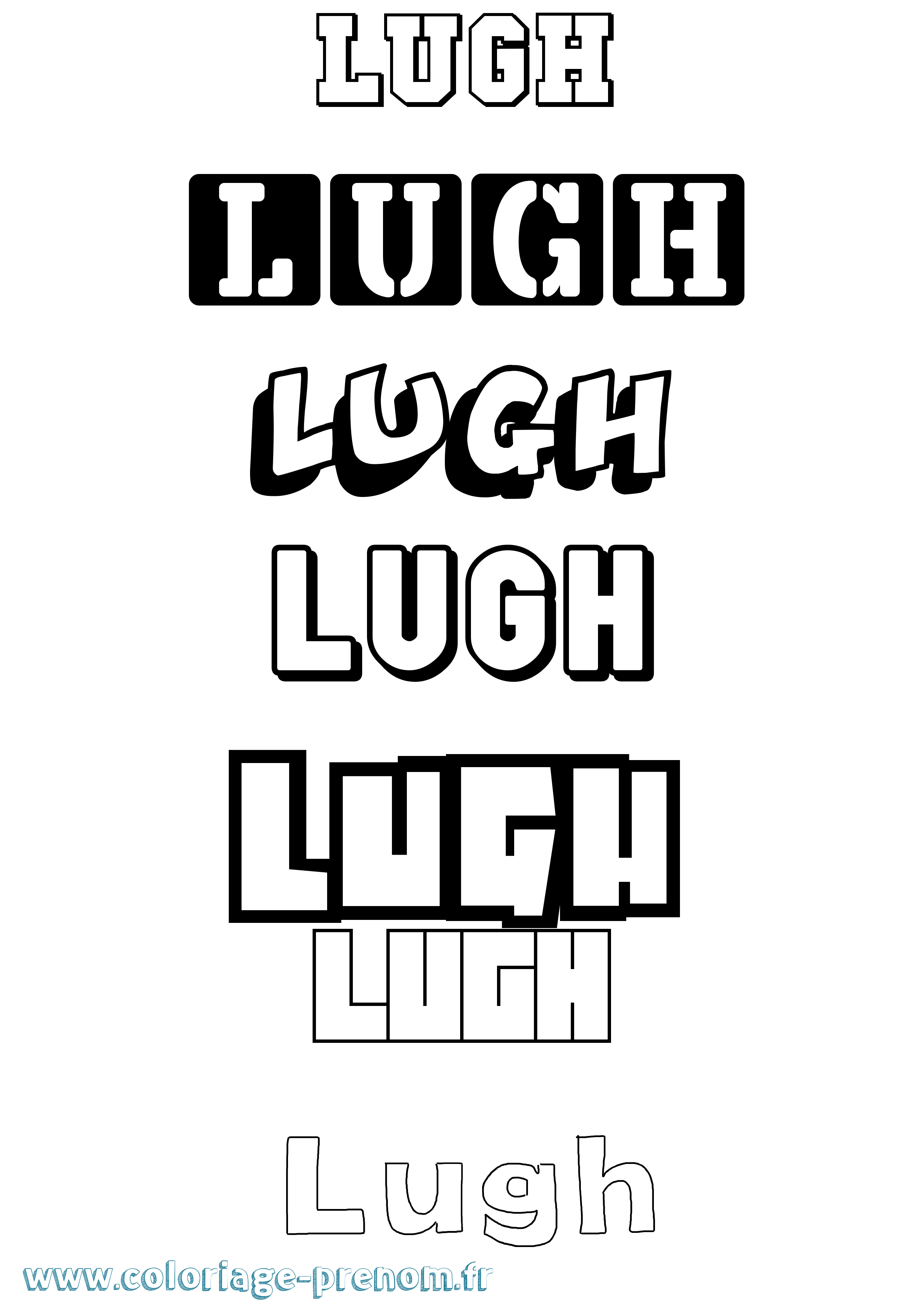 Coloriage Lugh Simple Coloriage prénom Lugh Simple