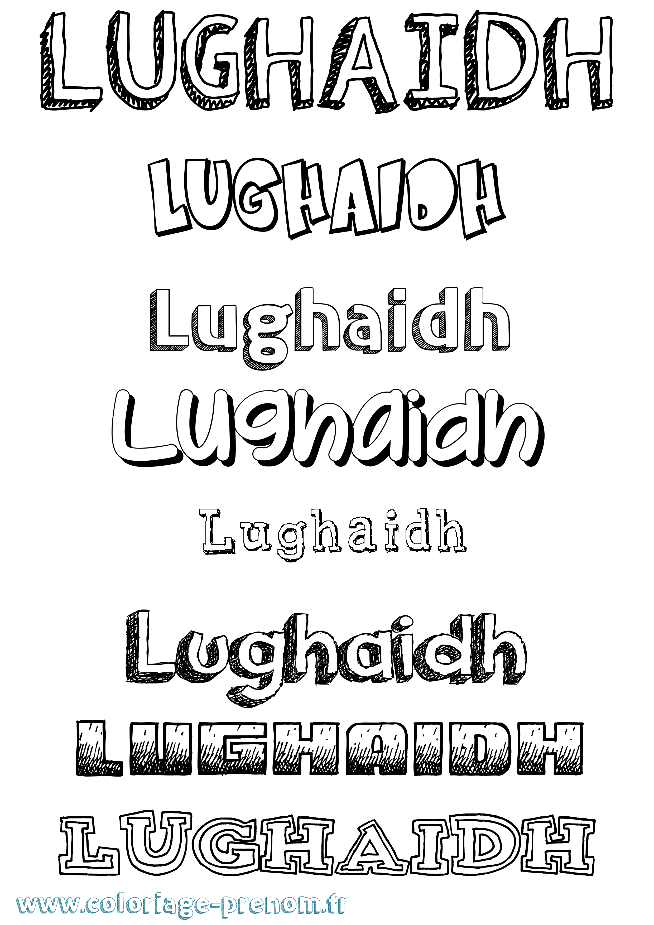Coloriage prénom Lughaidh Dessiné