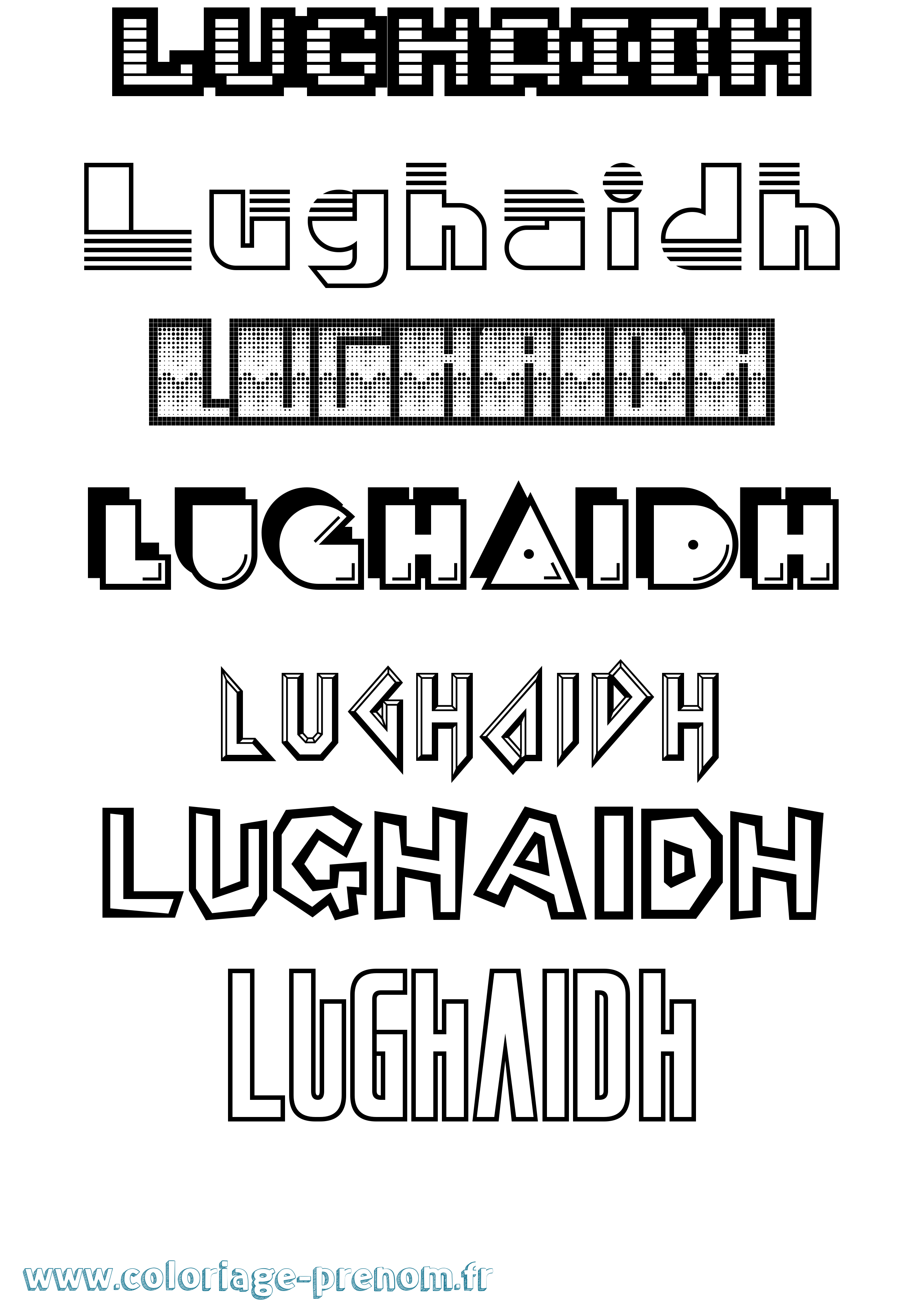 Coloriage prénom Lughaidh Jeux Vidéos