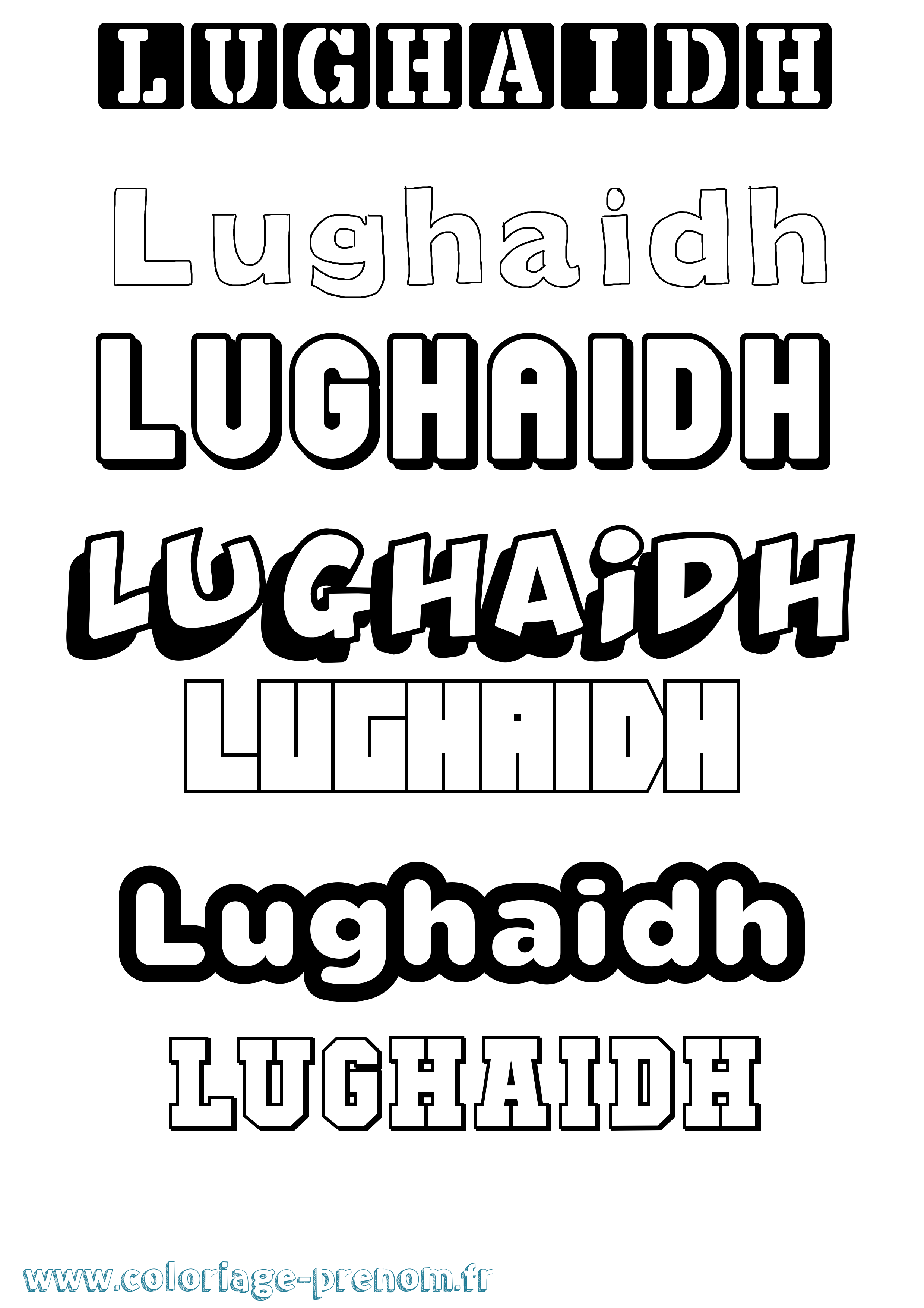Coloriage prénom Lughaidh Simple