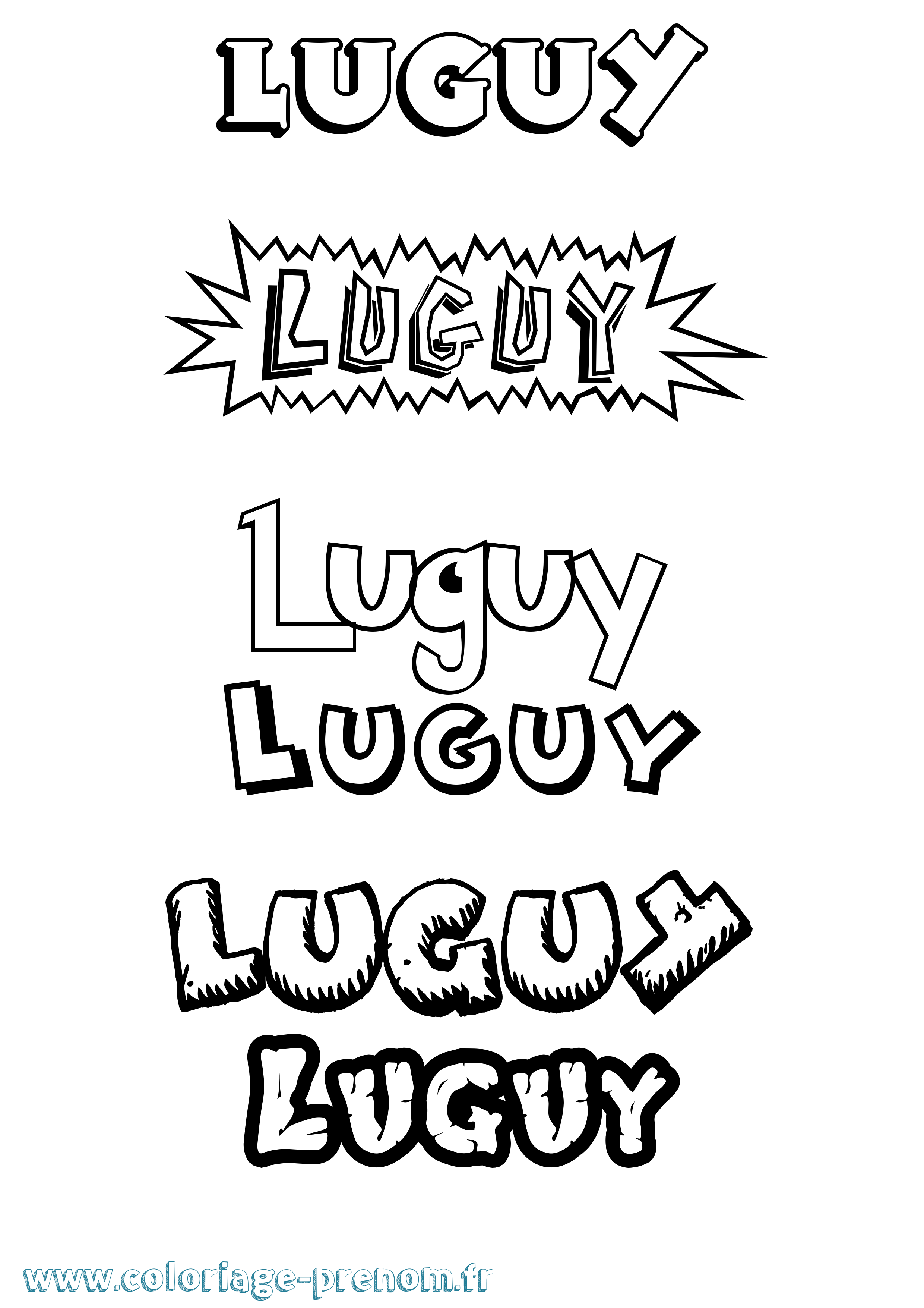 Coloriage prénom Luguy Dessin Animé