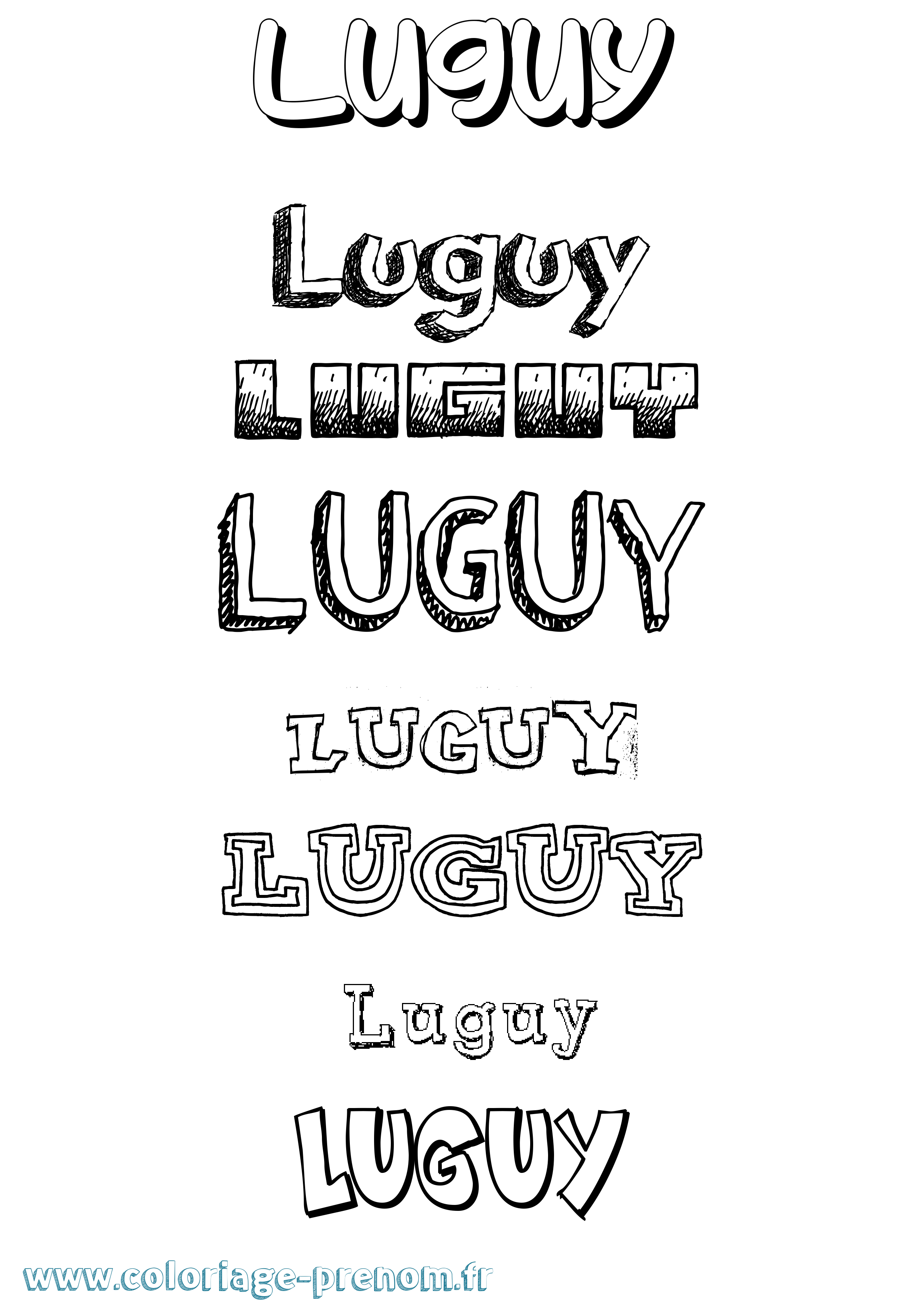 Coloriage prénom Luguy Dessiné