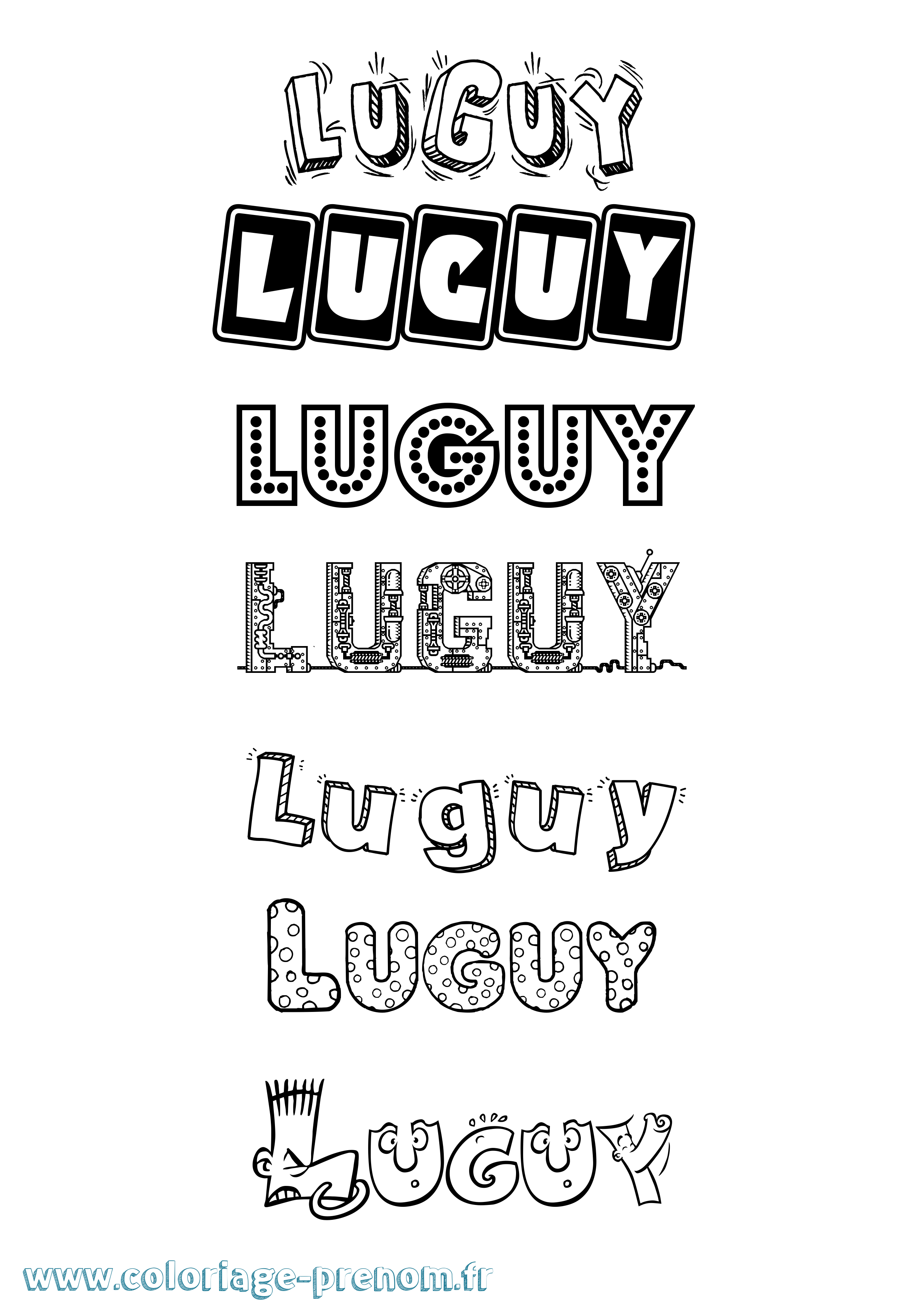 Coloriage prénom Luguy Fun