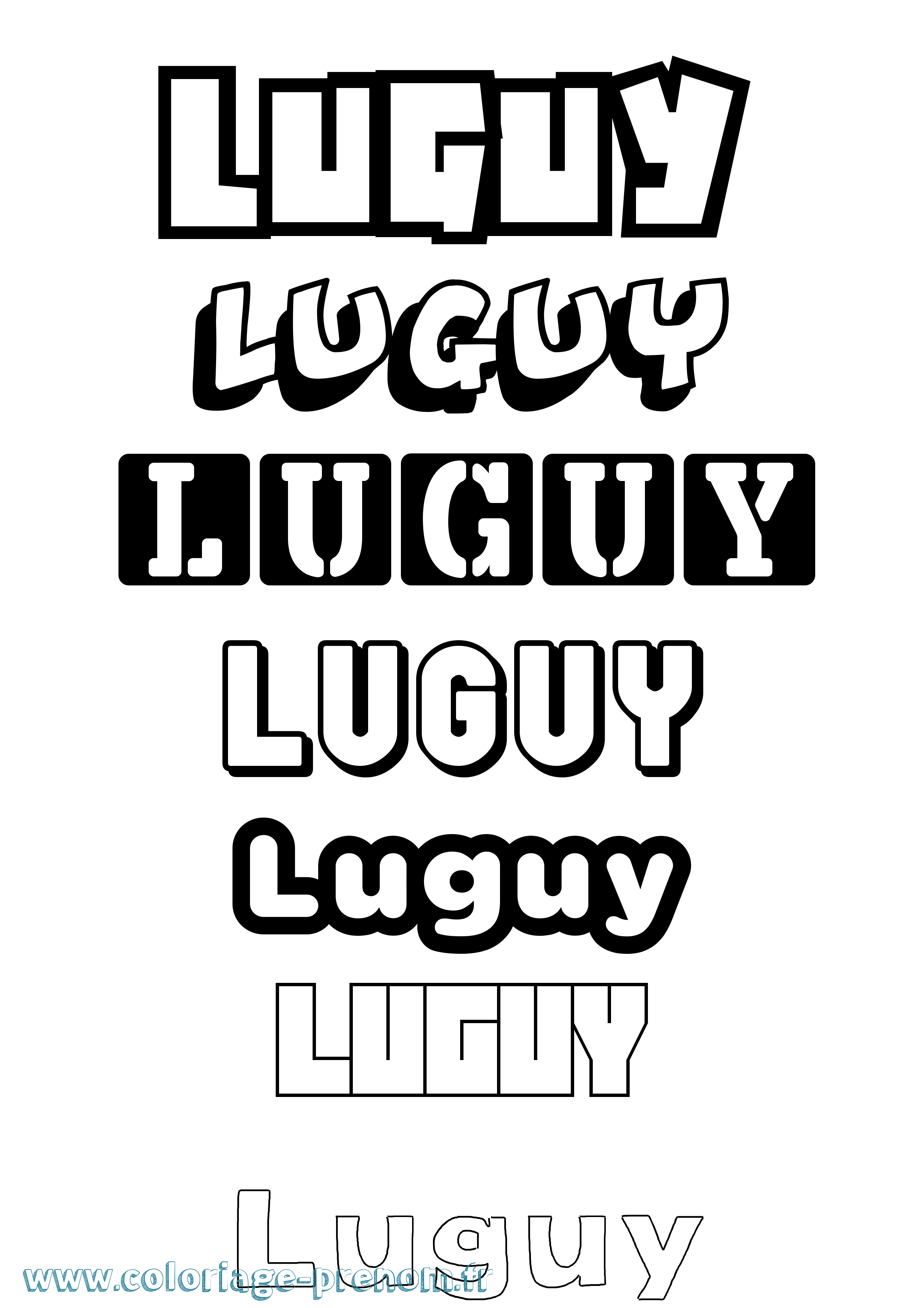 Coloriage prénom Luguy Simple