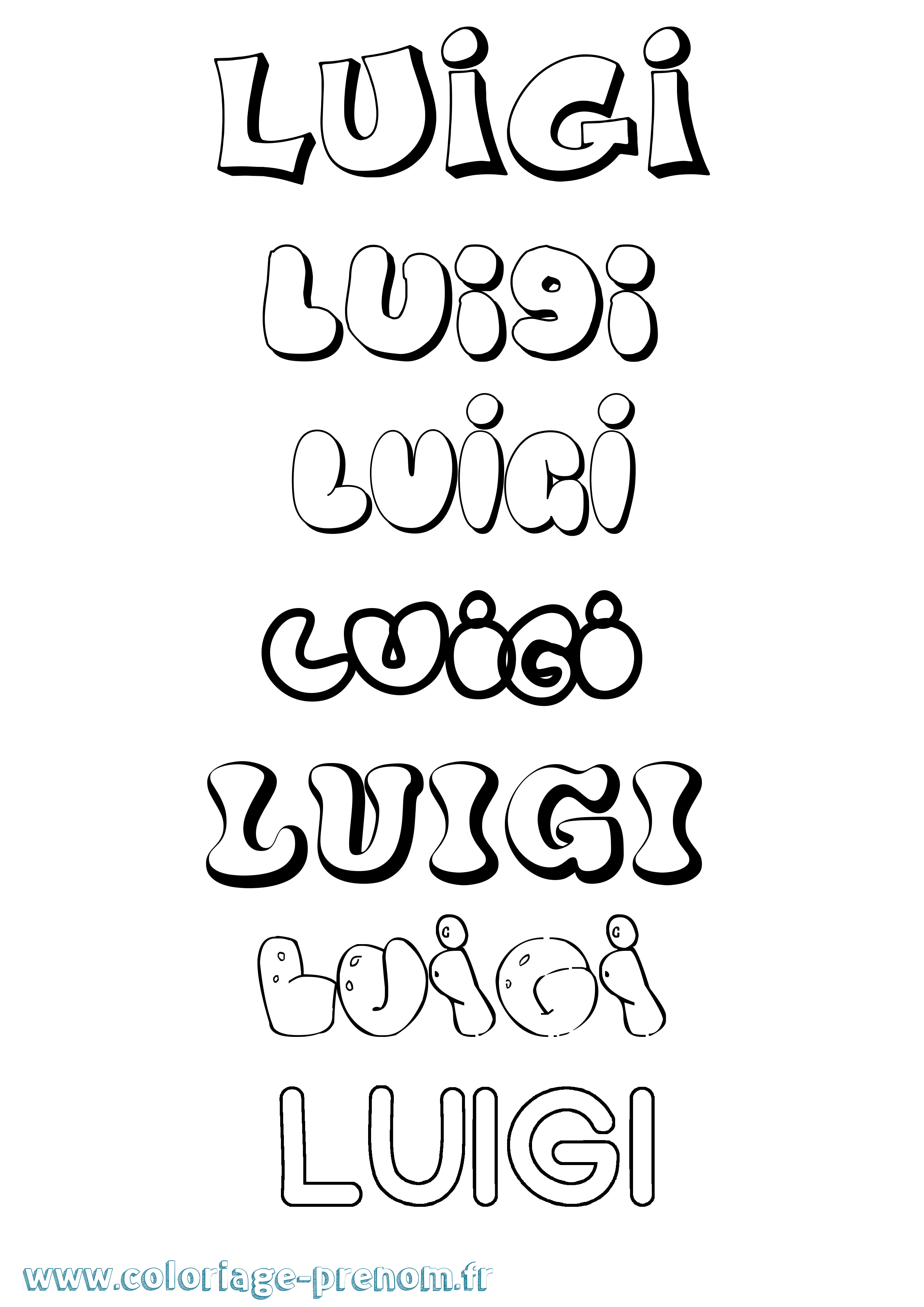 Coloriage Luigi Bubble Coloriage prénom Luigi Bubble