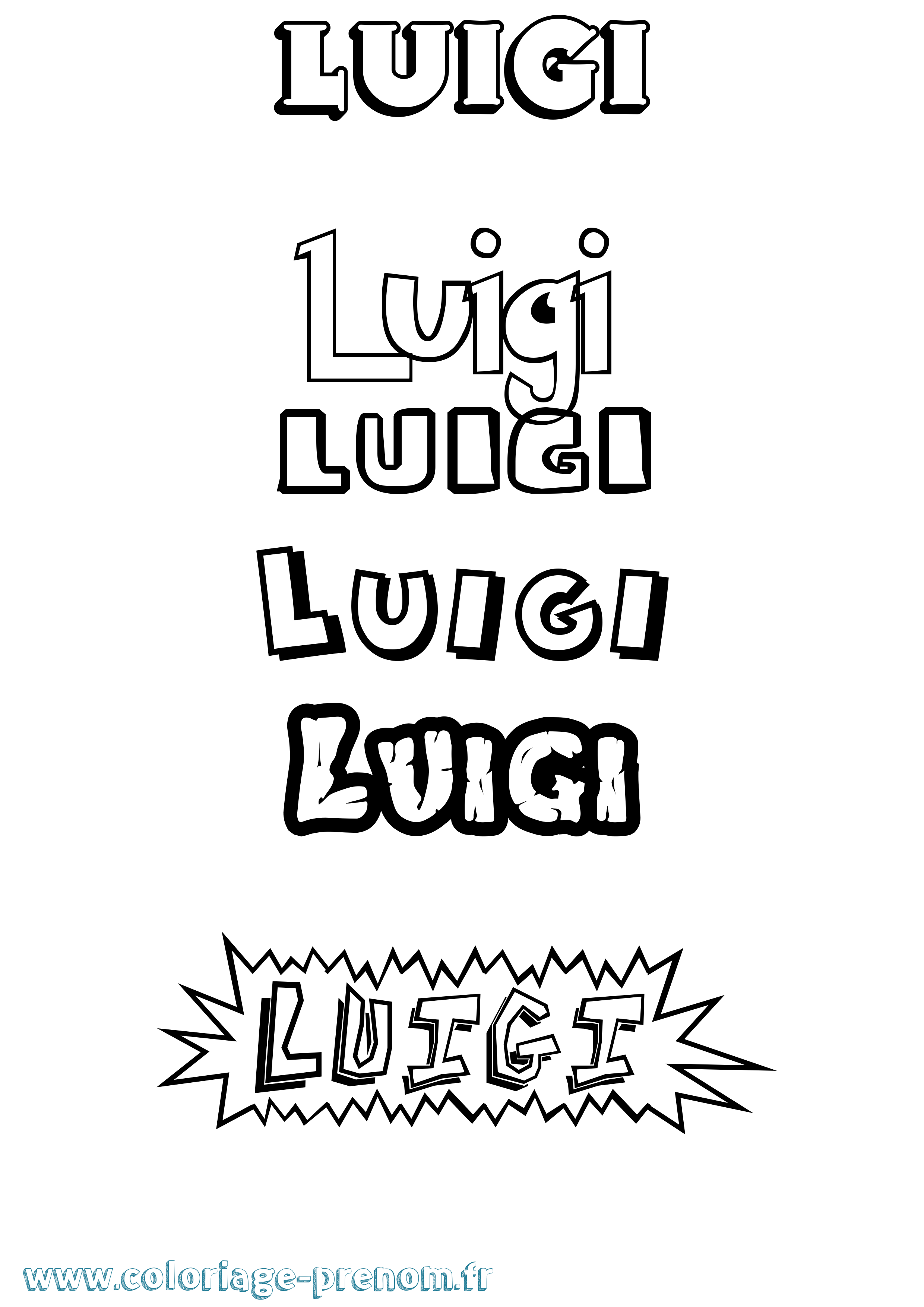 Coloriage prénom Luigi Dessin Animé