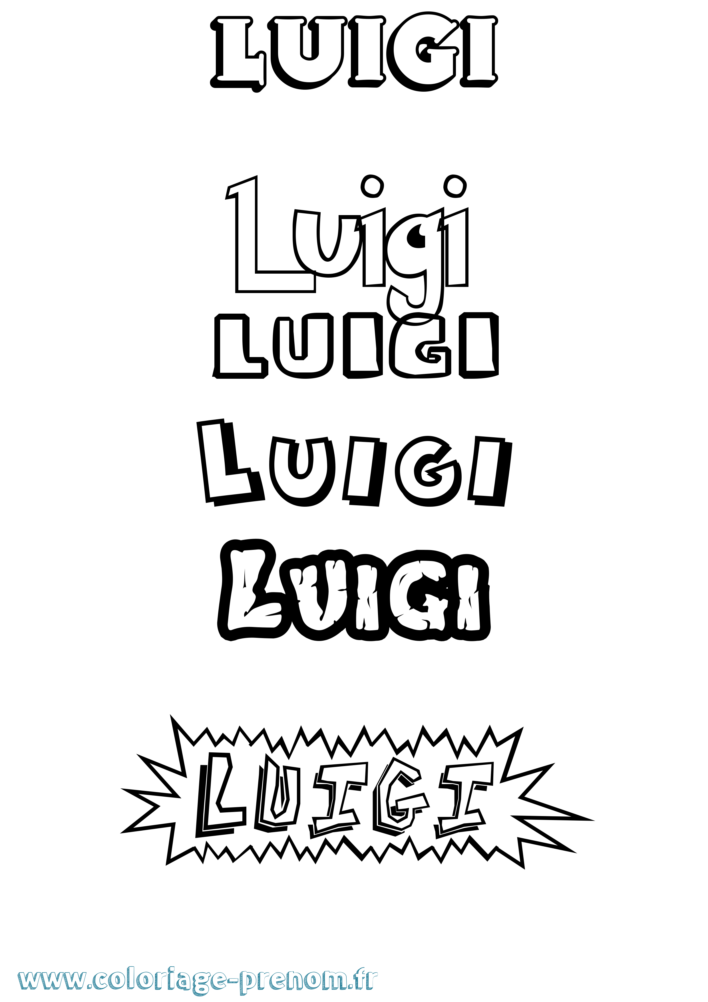 Coloriage Luigi Dessin Animé Coloriage prénom Luigi Dessin Animé