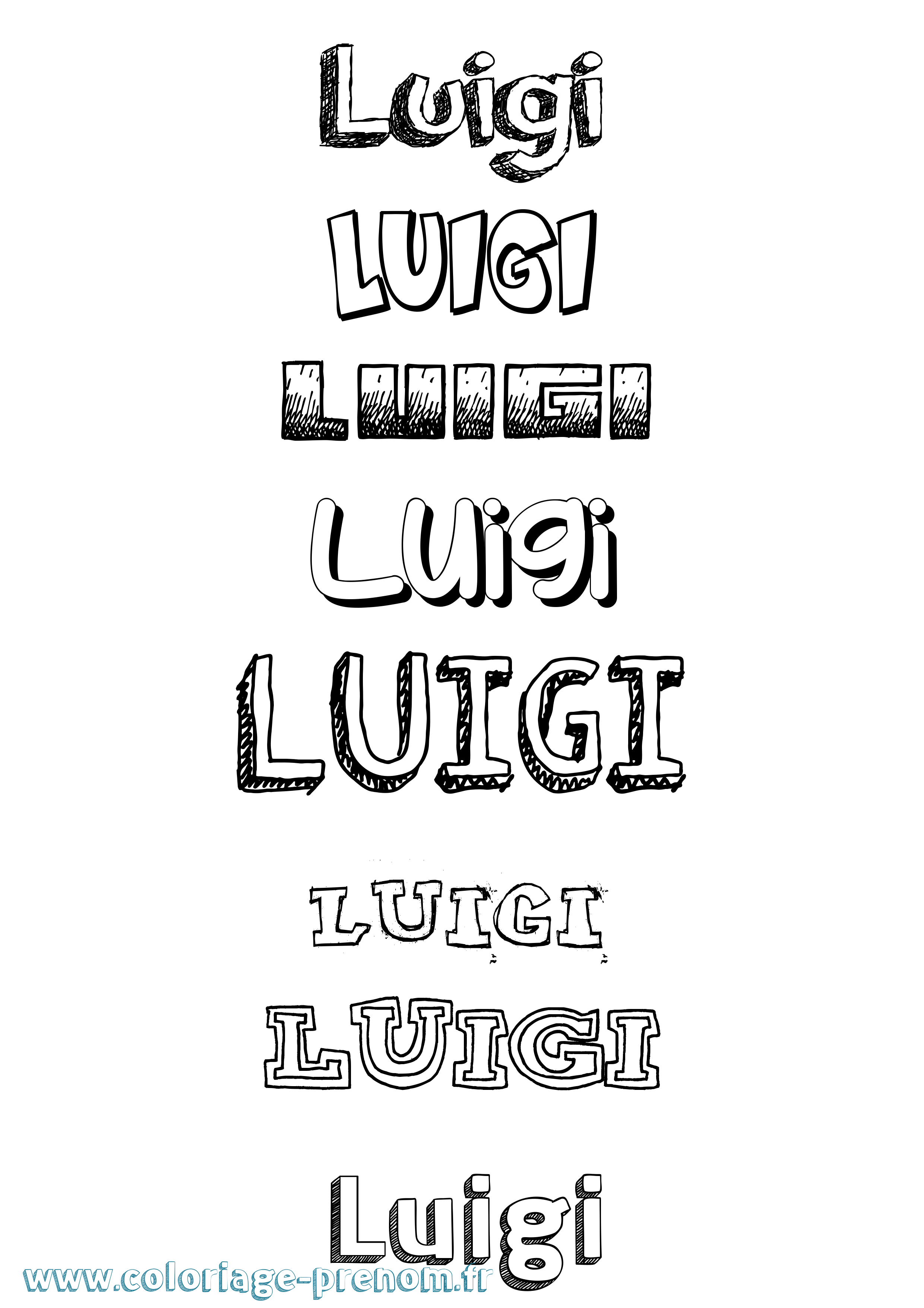 Coloriage Luigi Dessiné Coloriage prénom Luigi Dessiné