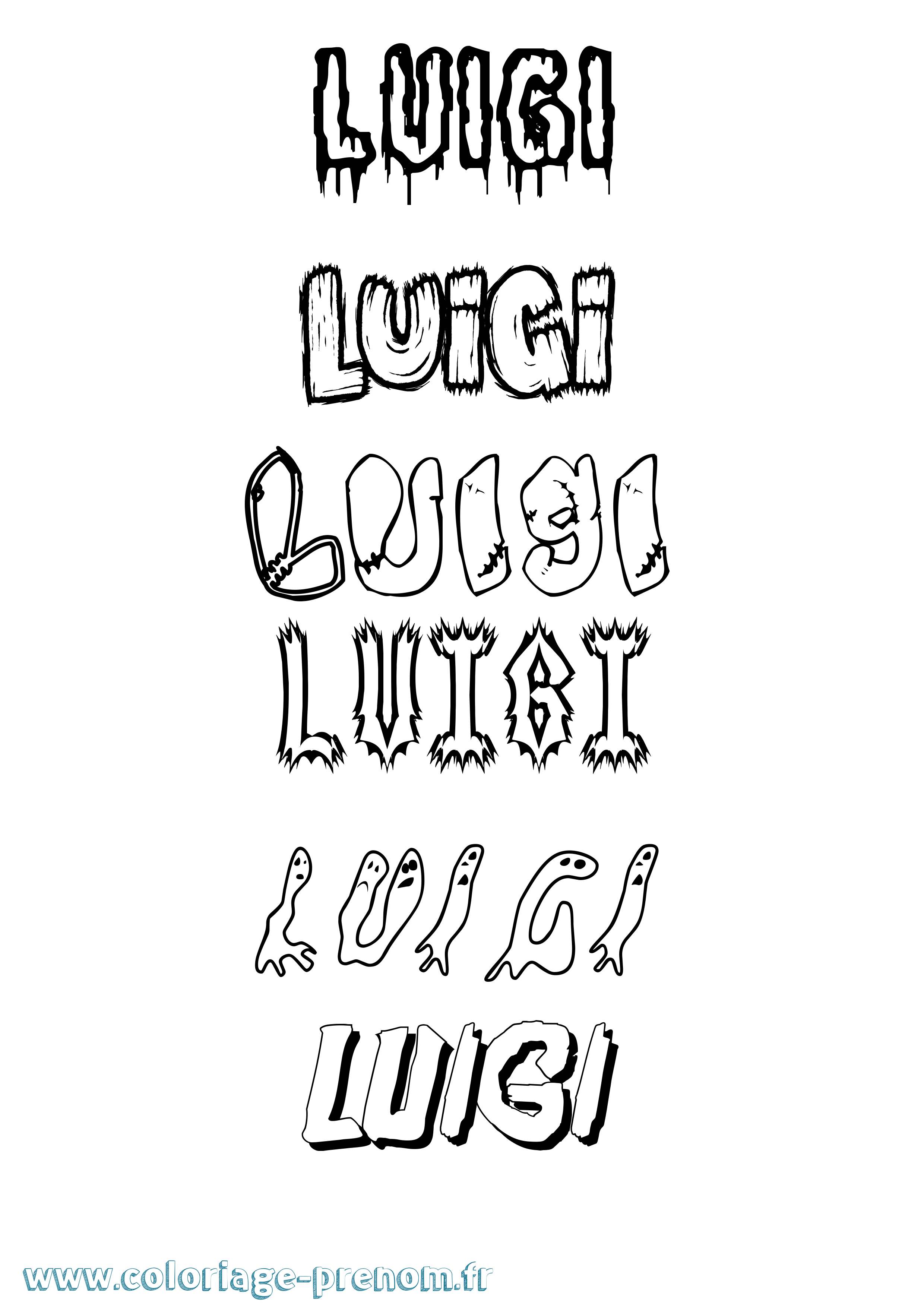Coloriage Luigi Frisson Coloriage prénom Luigi Frisson