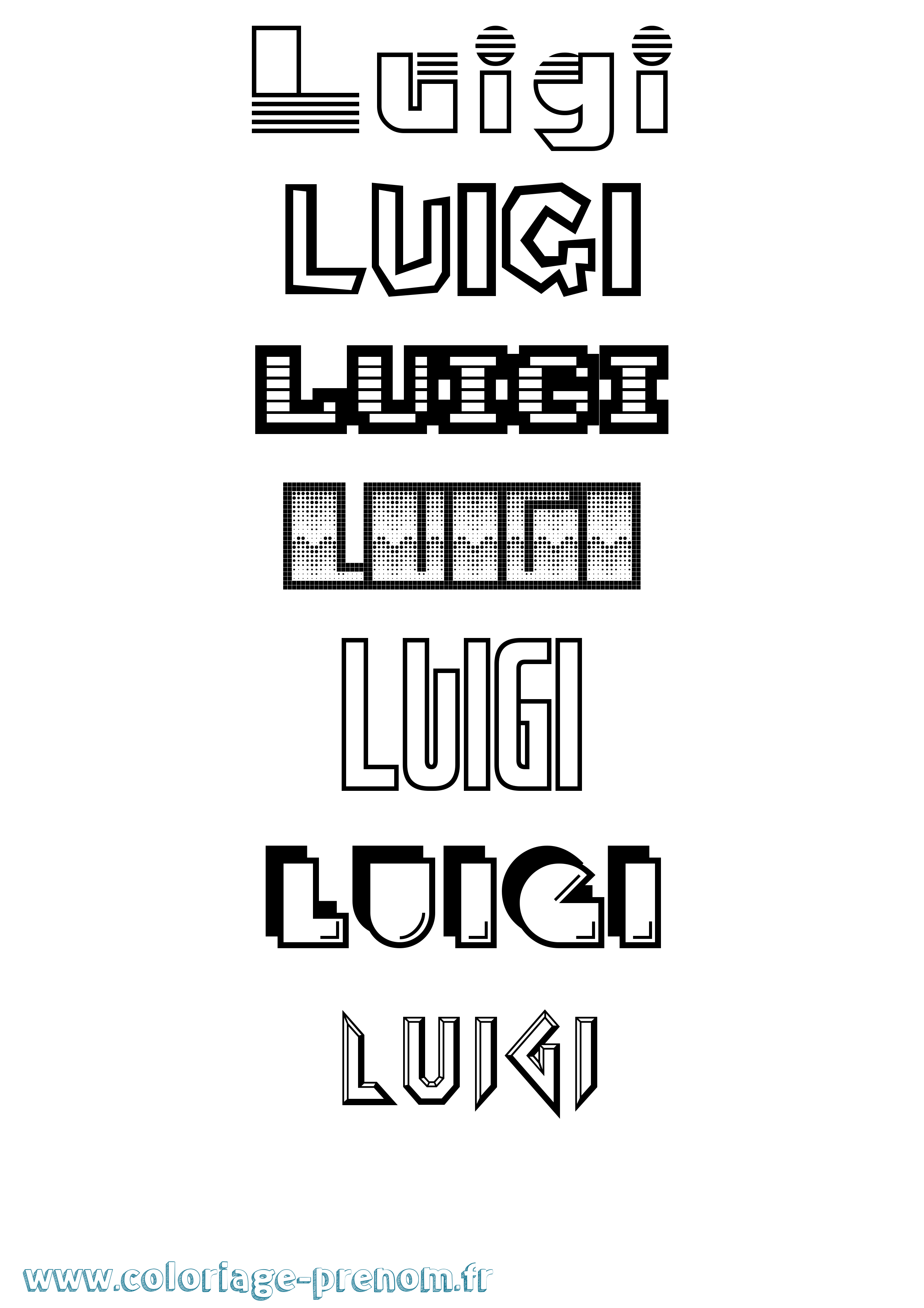Coloriage Luigi Jeux Vidéos Coloriage prénom Luigi Jeux Vidéos