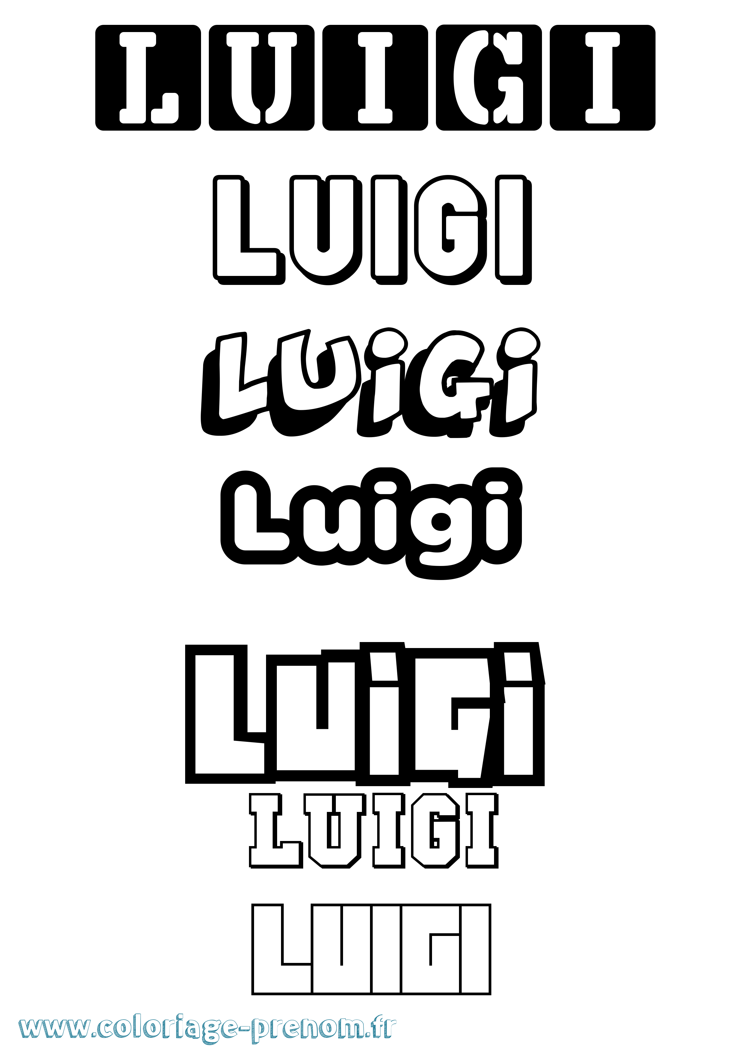 Coloriage Luigi Simple Coloriage prénom Luigi Simple